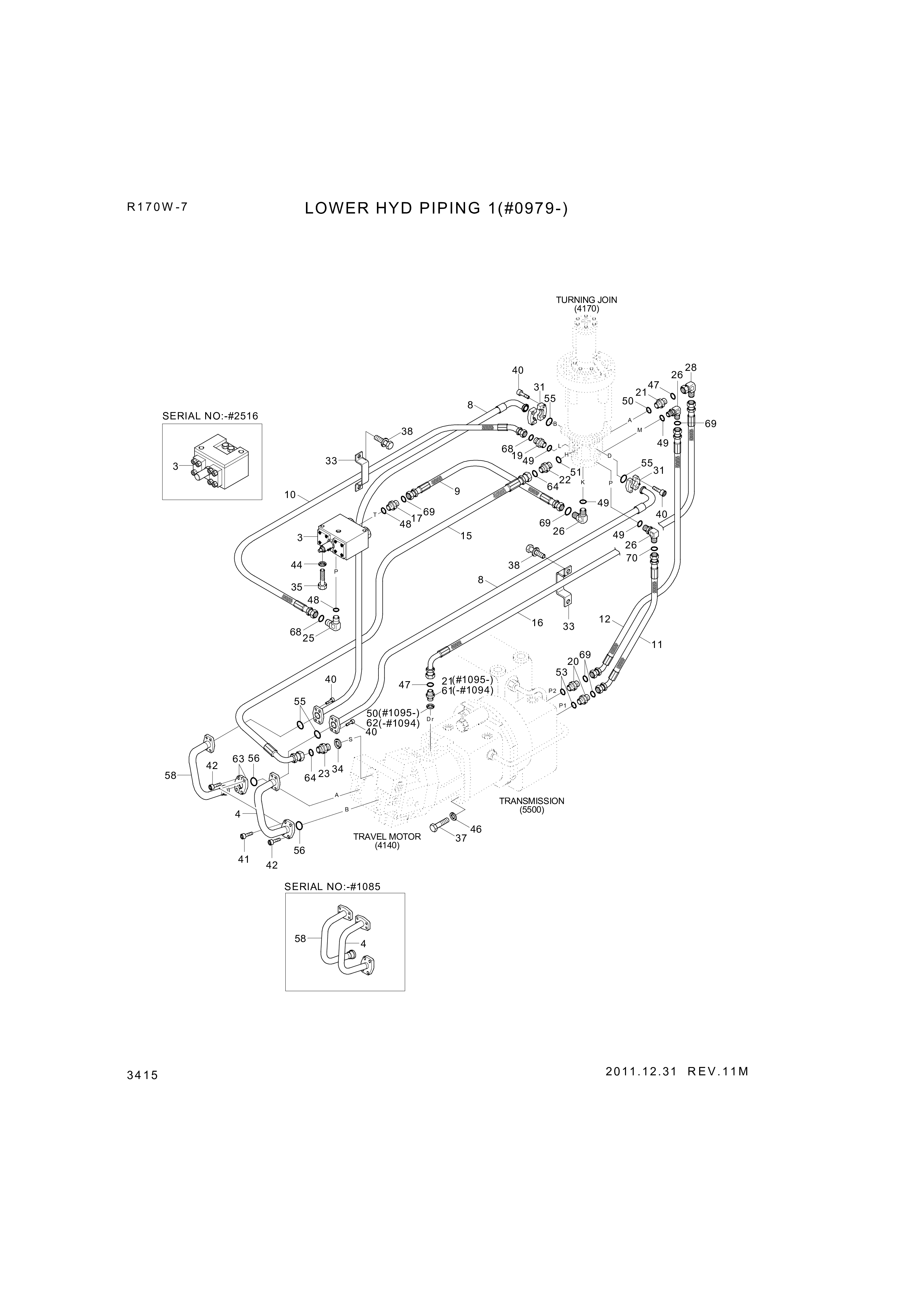 drawing for Hyundai Construction Equipment P933-082017 - HOSE ASSY-ORFS&THD (figure 2)
