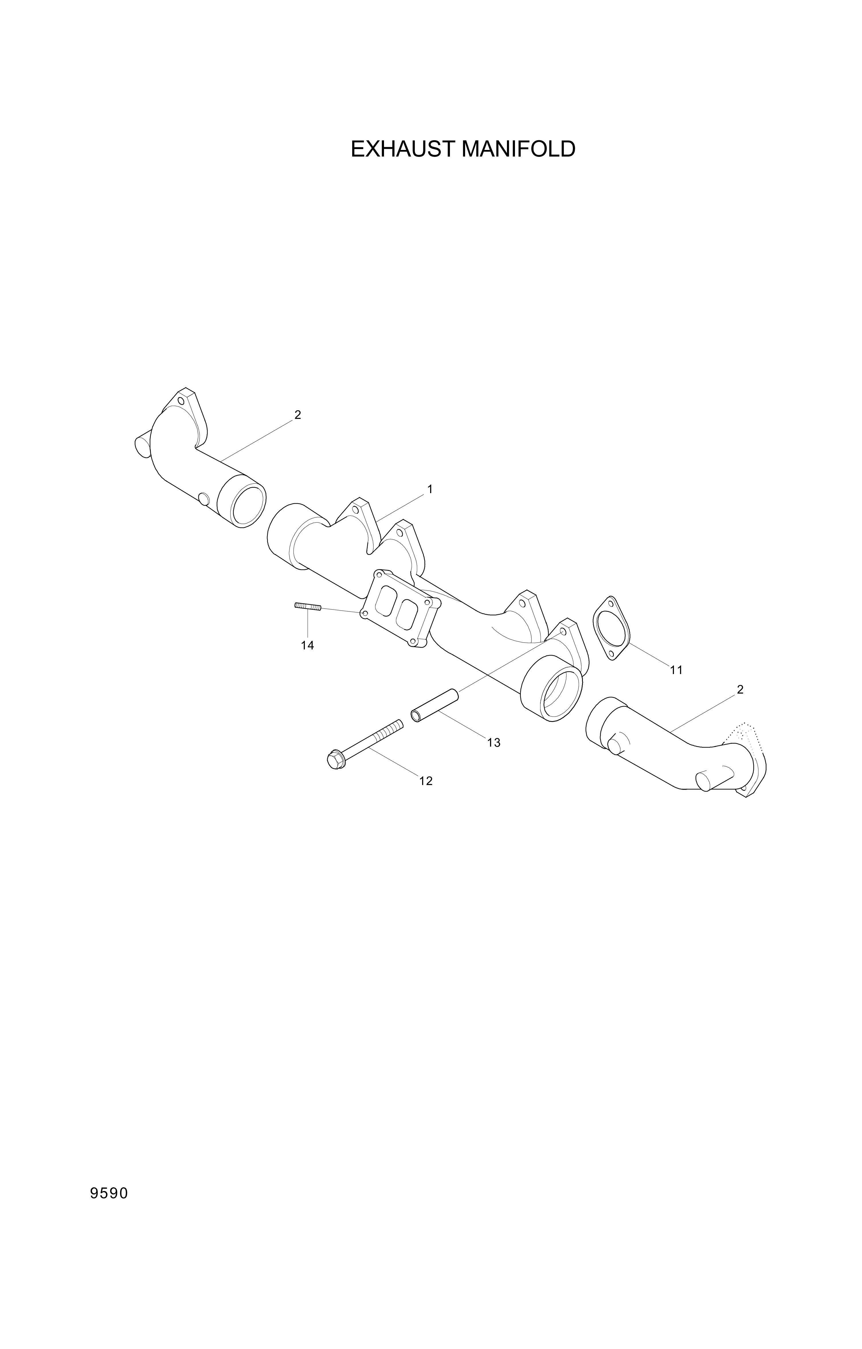 drawing for Hyundai Construction Equipment YUBP-05288 - MANIFOLD-EXH (figure 4)