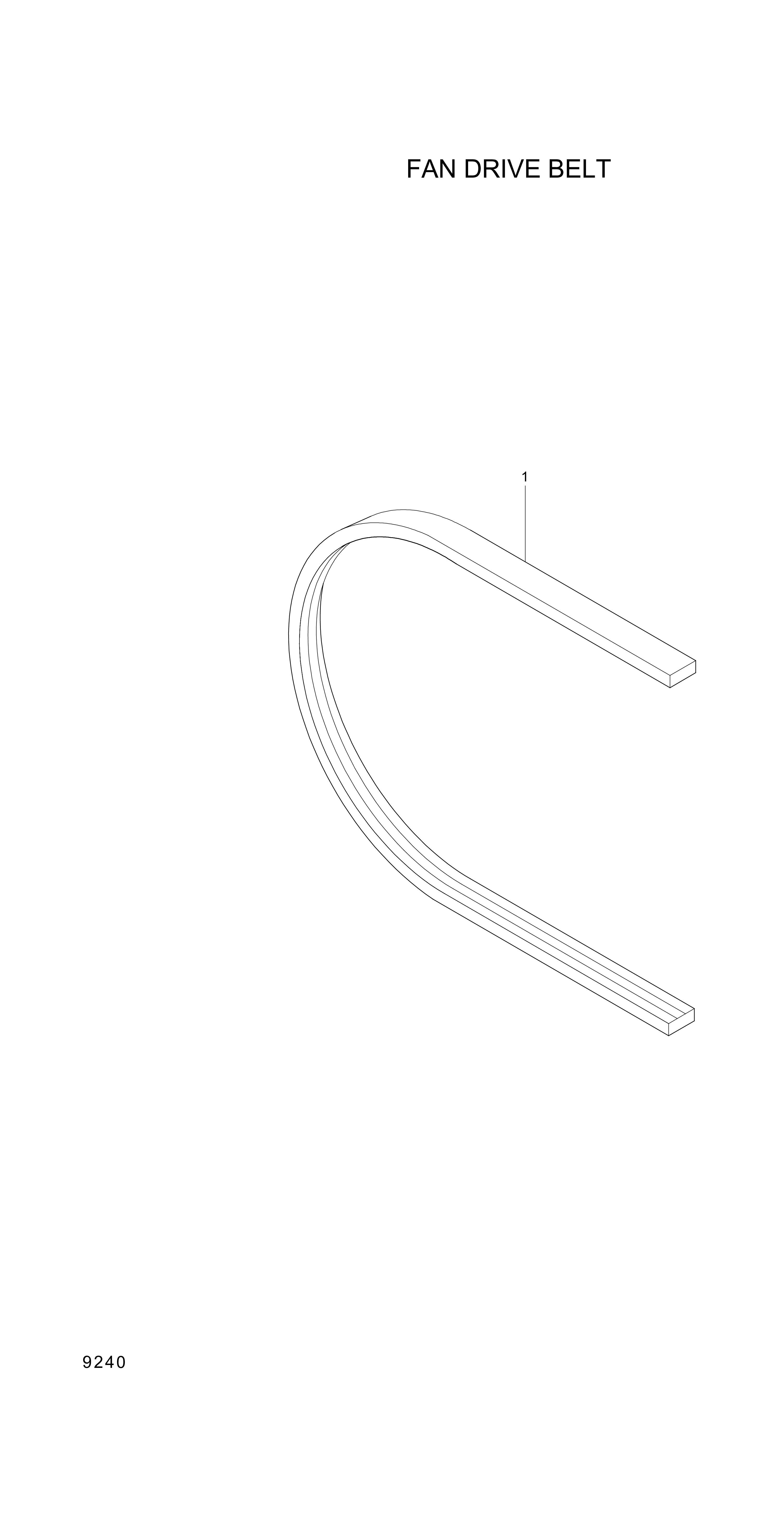 Technical drawing of Hyundai Construction Equipment YUBP-05215 BELT-FAN with dimensions and layout (figure 4)