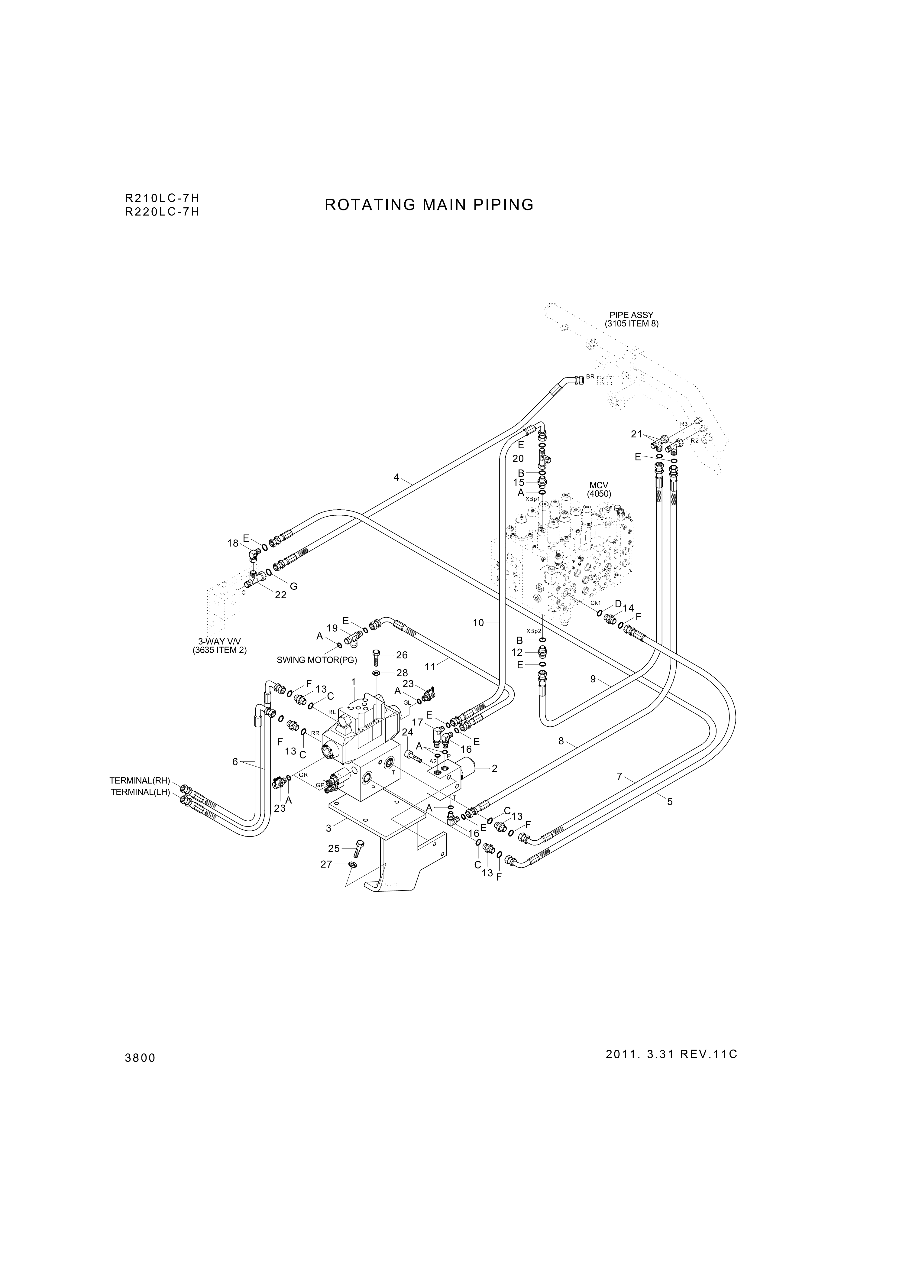 drawing for Hyundai Construction Equipment P933-083026 - HOSE ASSY-ORFS&THD (figure 3)