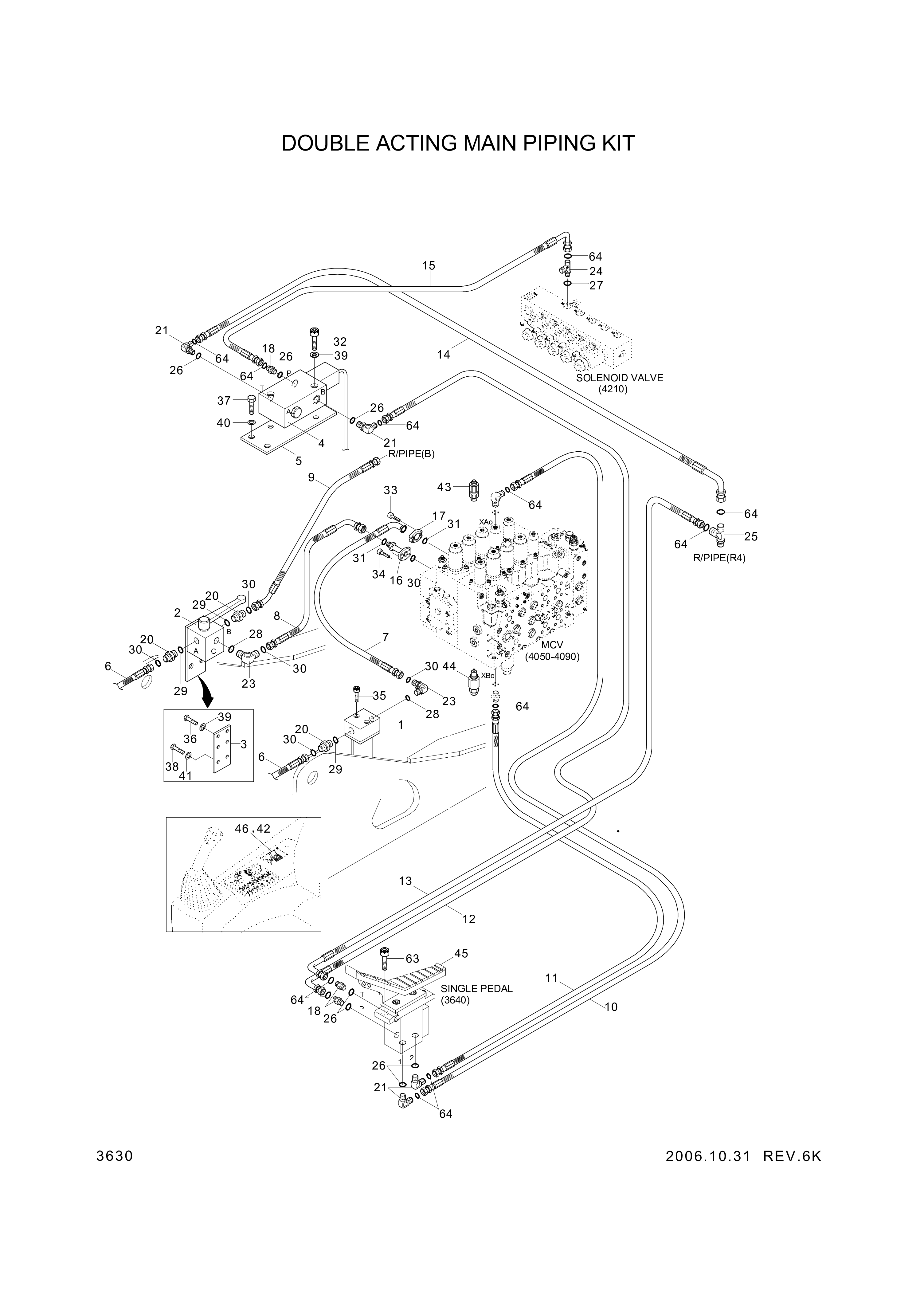 drawing for Hyundai Construction Equipment P930-042096 - HOSE ASSY-ORFS&THD (figure 5)