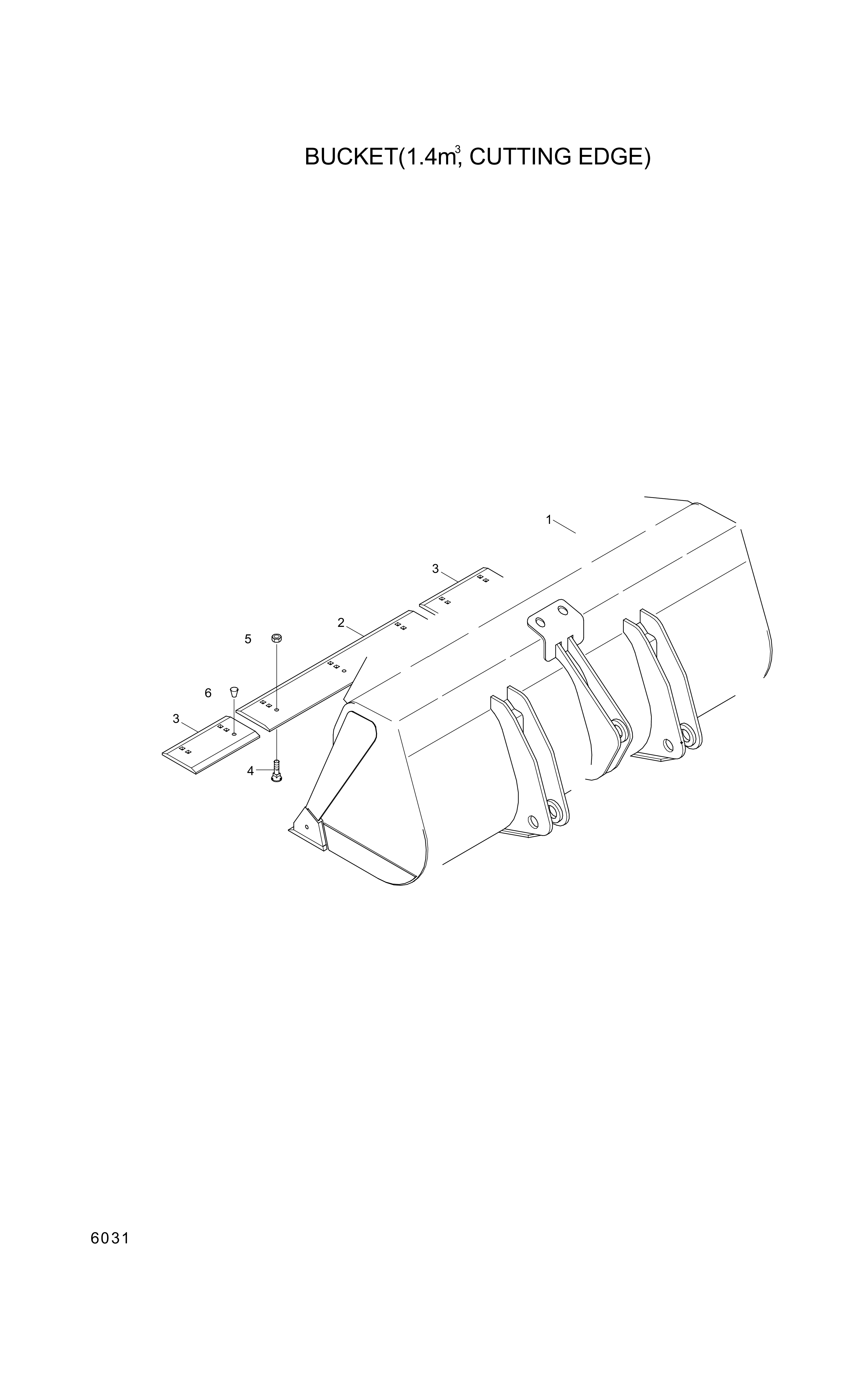 drawing for Hyundai Construction Equipment 61L9-00021 - BUCKET (figure 3)