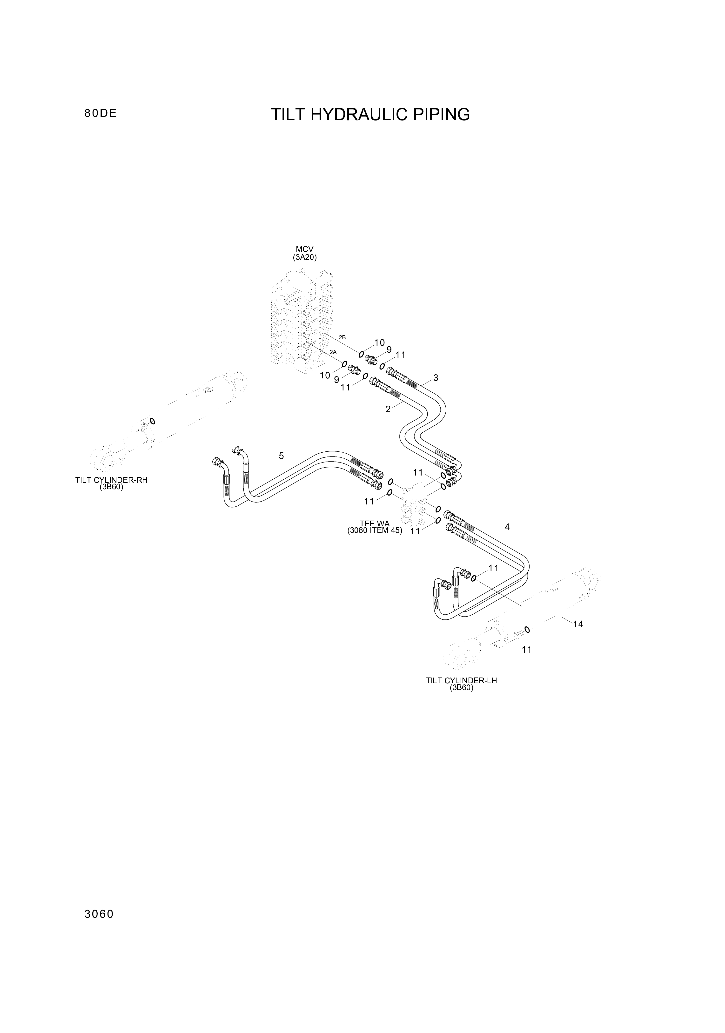 drawing for Hyundai Construction Equipment 35FQ-70210 - PIPE ASSY-HYD (figure 1)