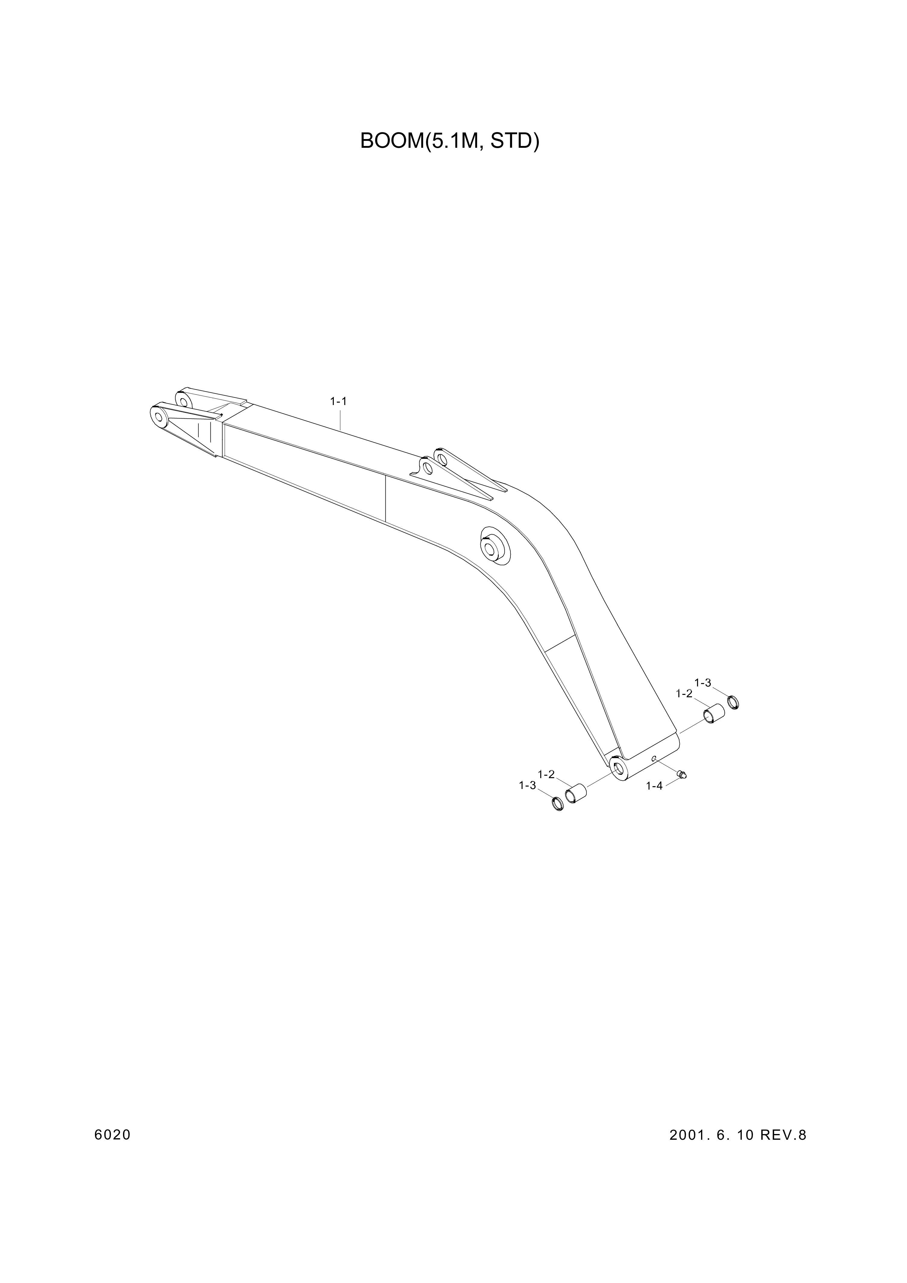 drawing for Hyundai Construction Equipment 61EK-11210 - BUSHING-PIN (figure 3)