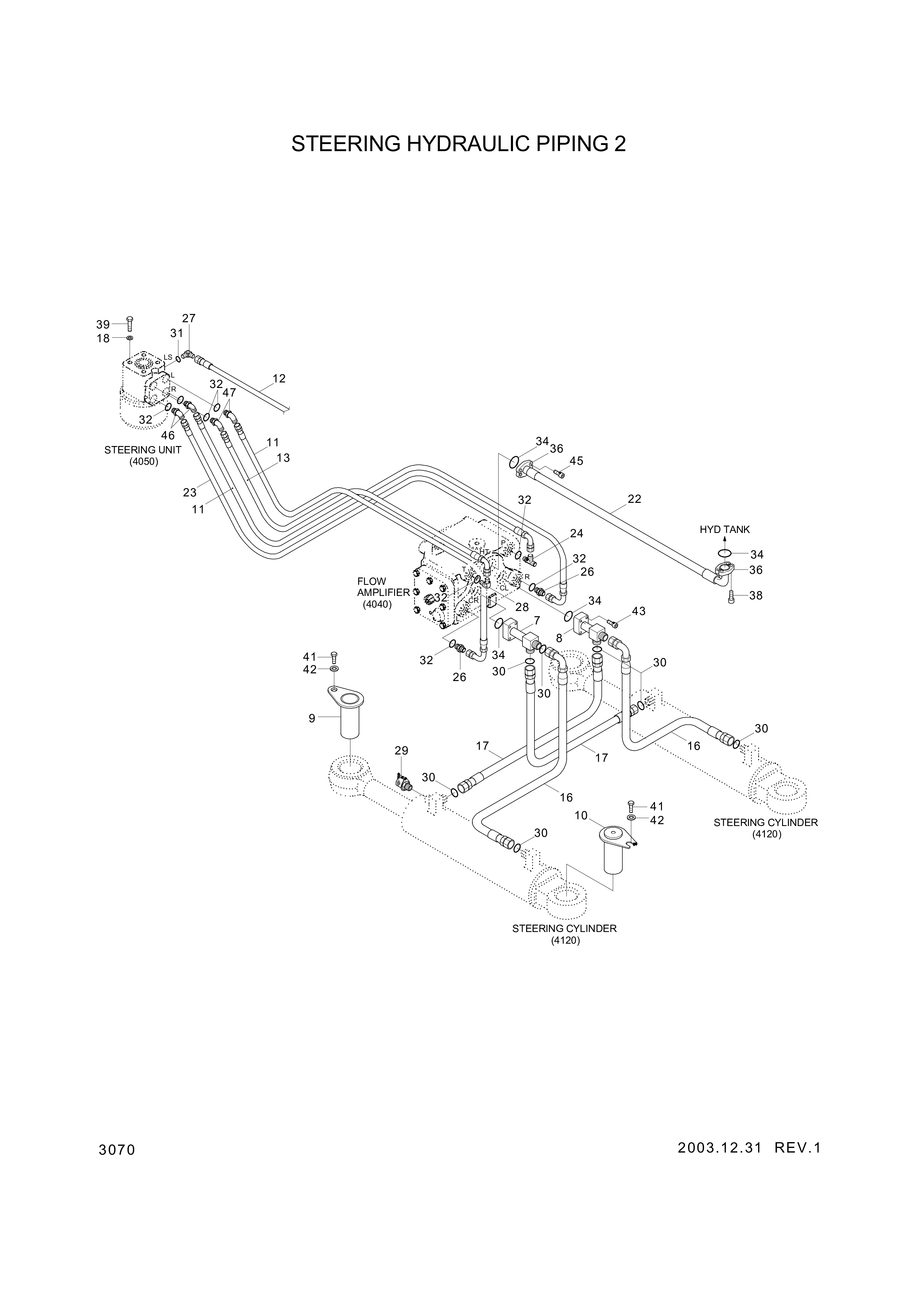 drawing for Hyundai Construction Equipment P930-124024 - HOSE ASSY-ORFS&THD (figure 2)