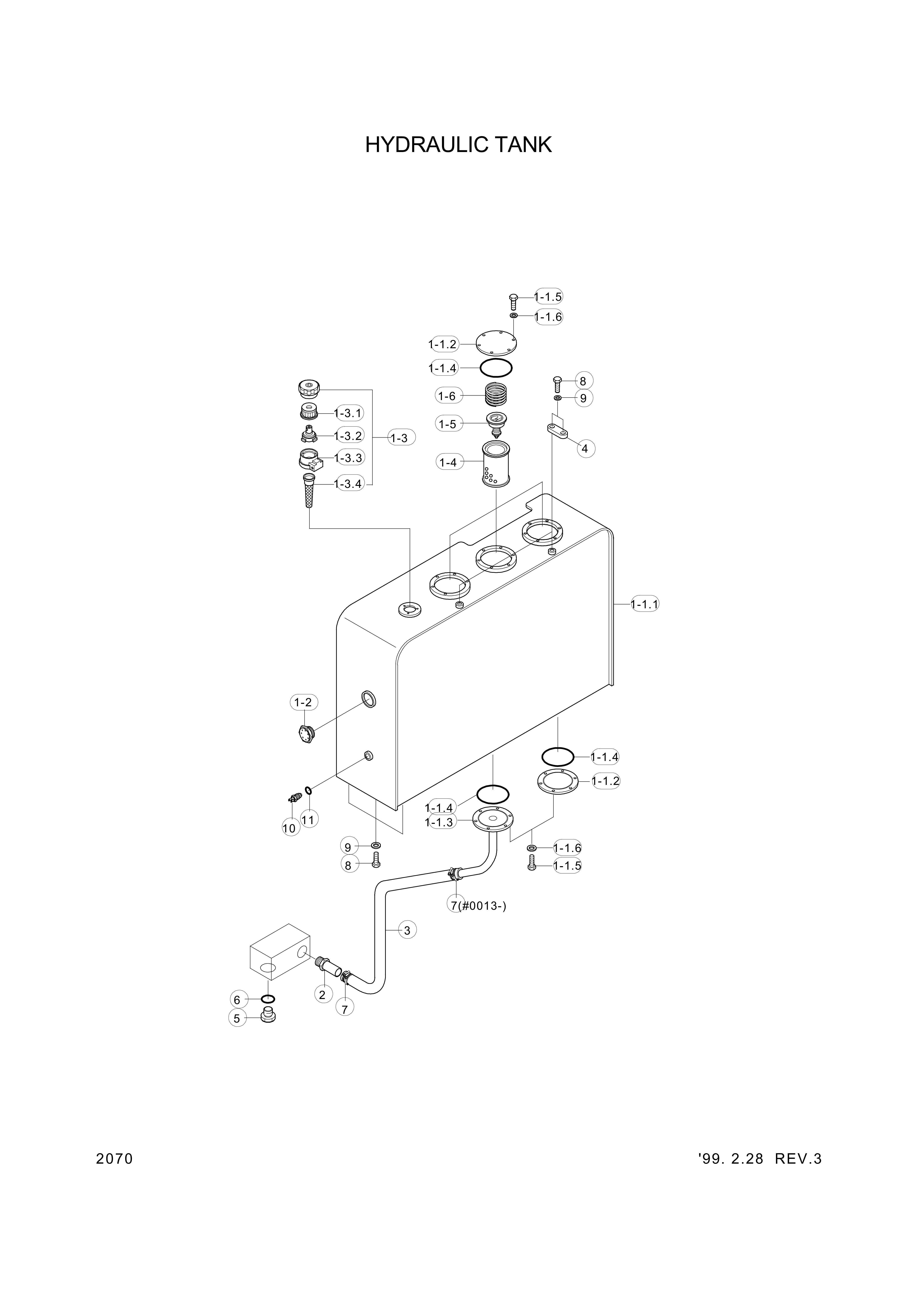 drawing for Hyundai Construction Equipment 31L6-02043 - TANK ASSY-HYD (figure 1)