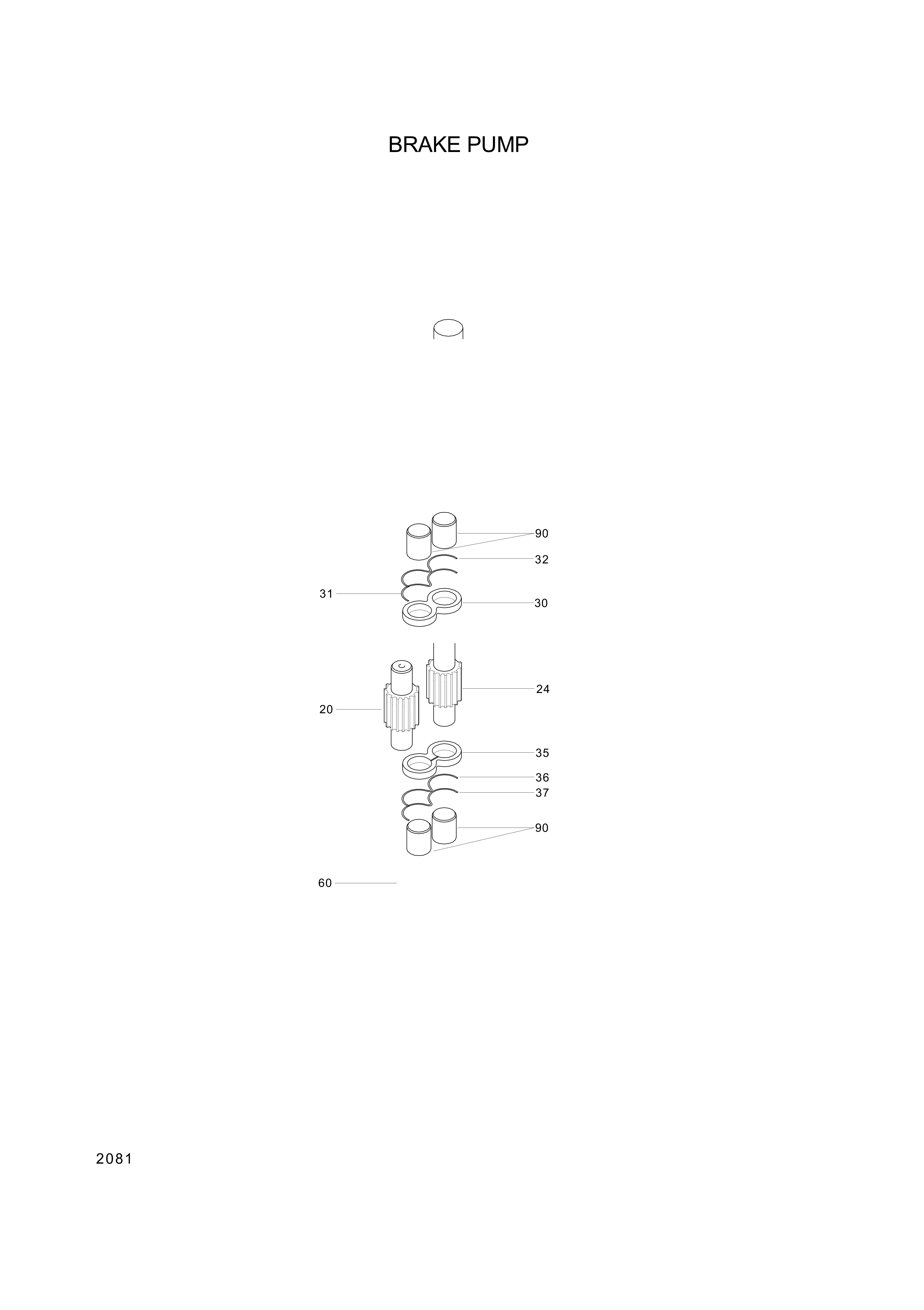 drawing for Hyundai Construction Equipment R1W5R4016AAA - BRAKE PUMP (figure 1)