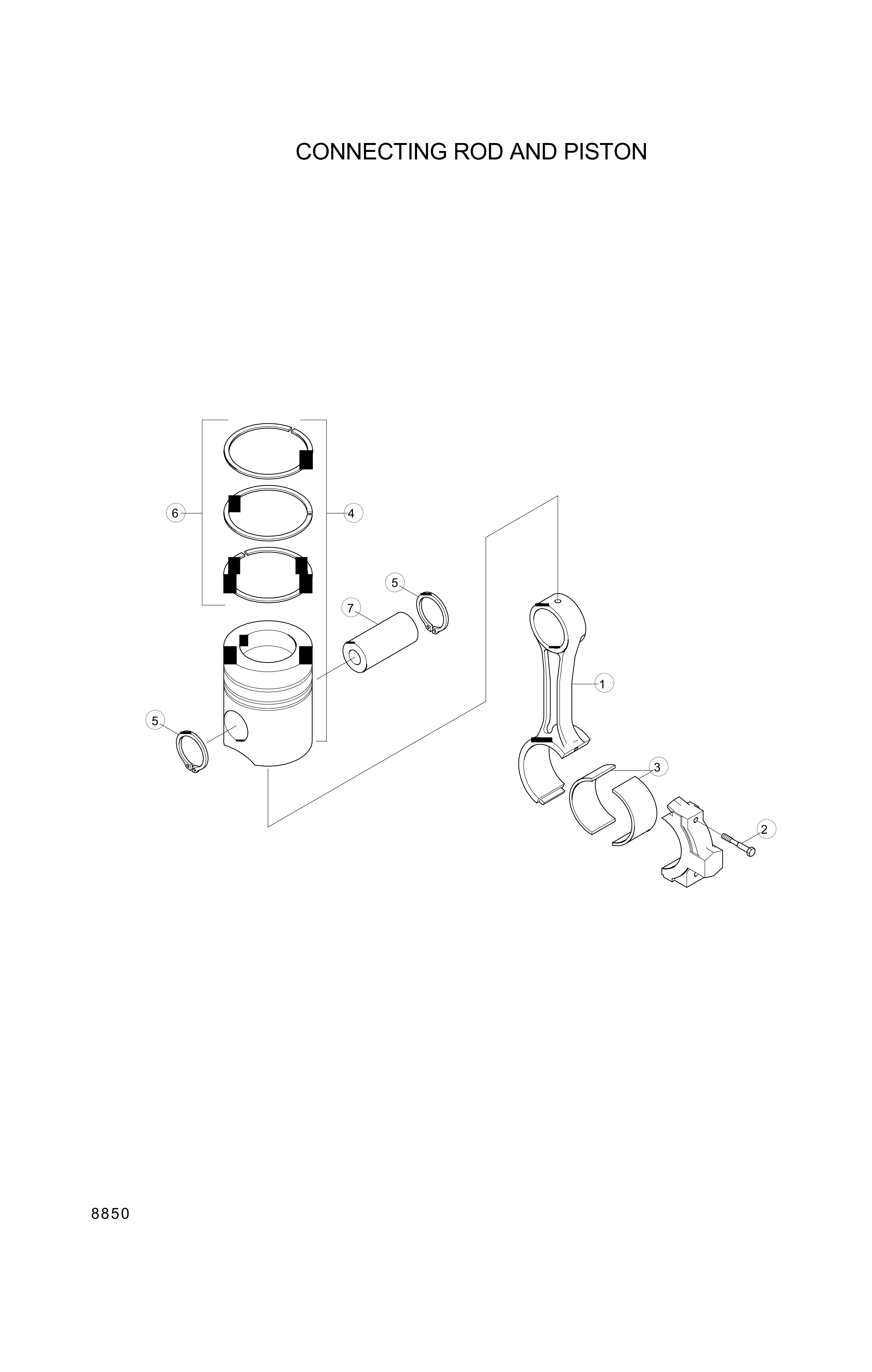 Technical drawing of Hyundai Construction Equipment YUBP-06216 RING SET-PISTON OS with dimensions and layout (figure 4)