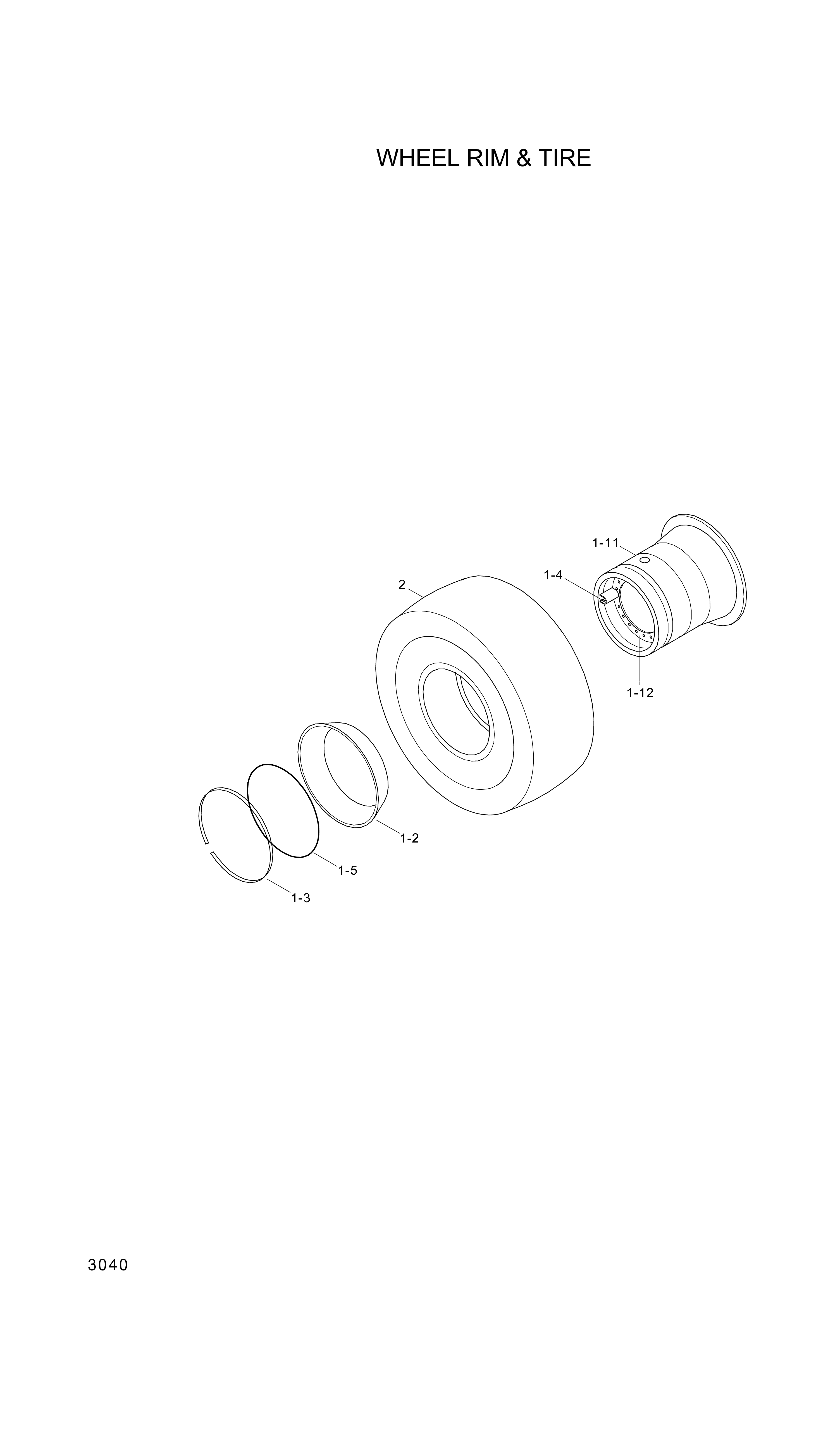 drawing for Hyundai Construction Equipment PAGJ041 - Wheel (figure 1)