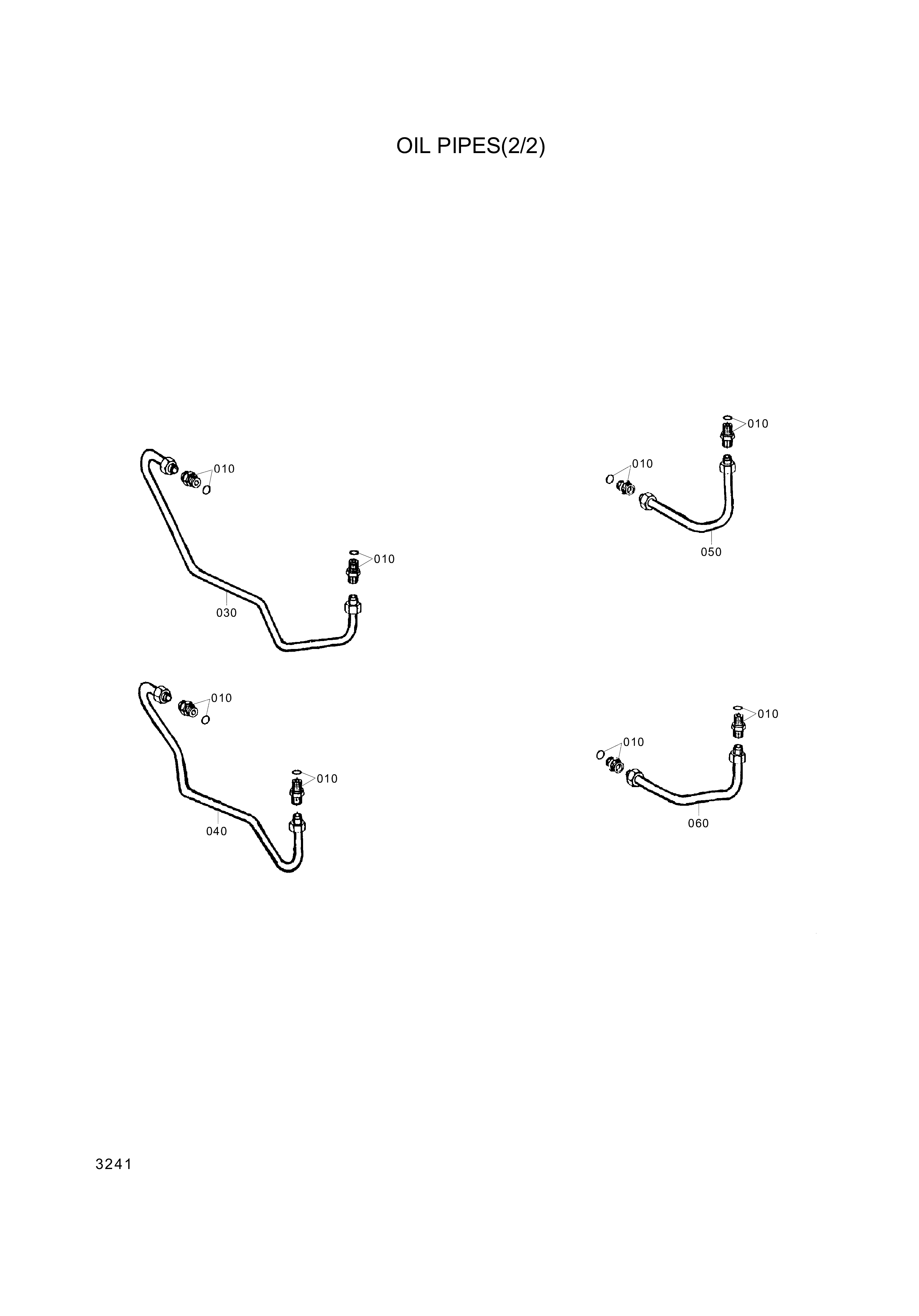 drawing for Hyundai Construction Equipment 4651-221-012 - PIPE-OIL (figure 1)