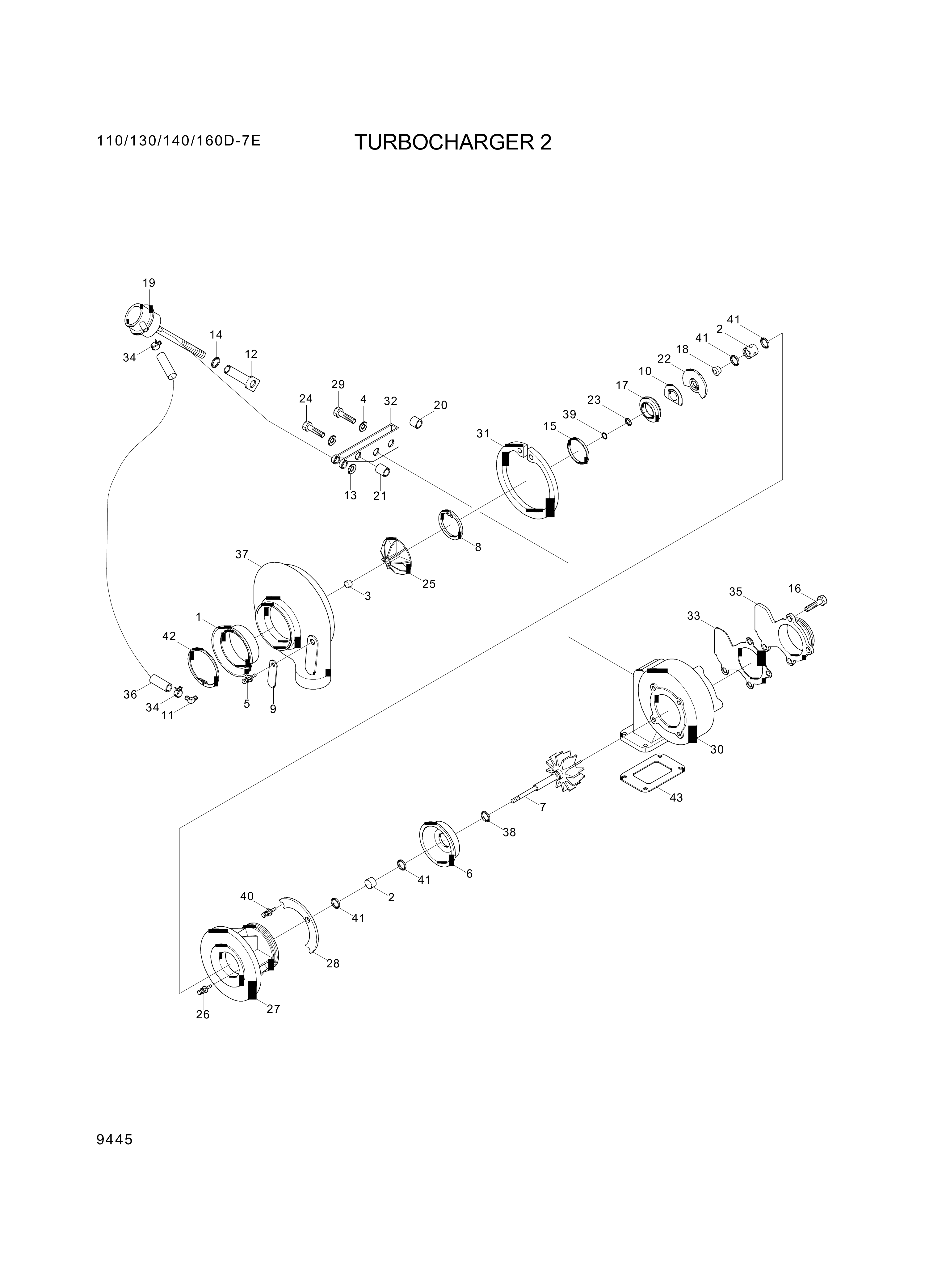 Technical drawing of Hyundai Construction Equipment 3535001 Gasket-Tubocharger with dimensions and layout (figure 5)