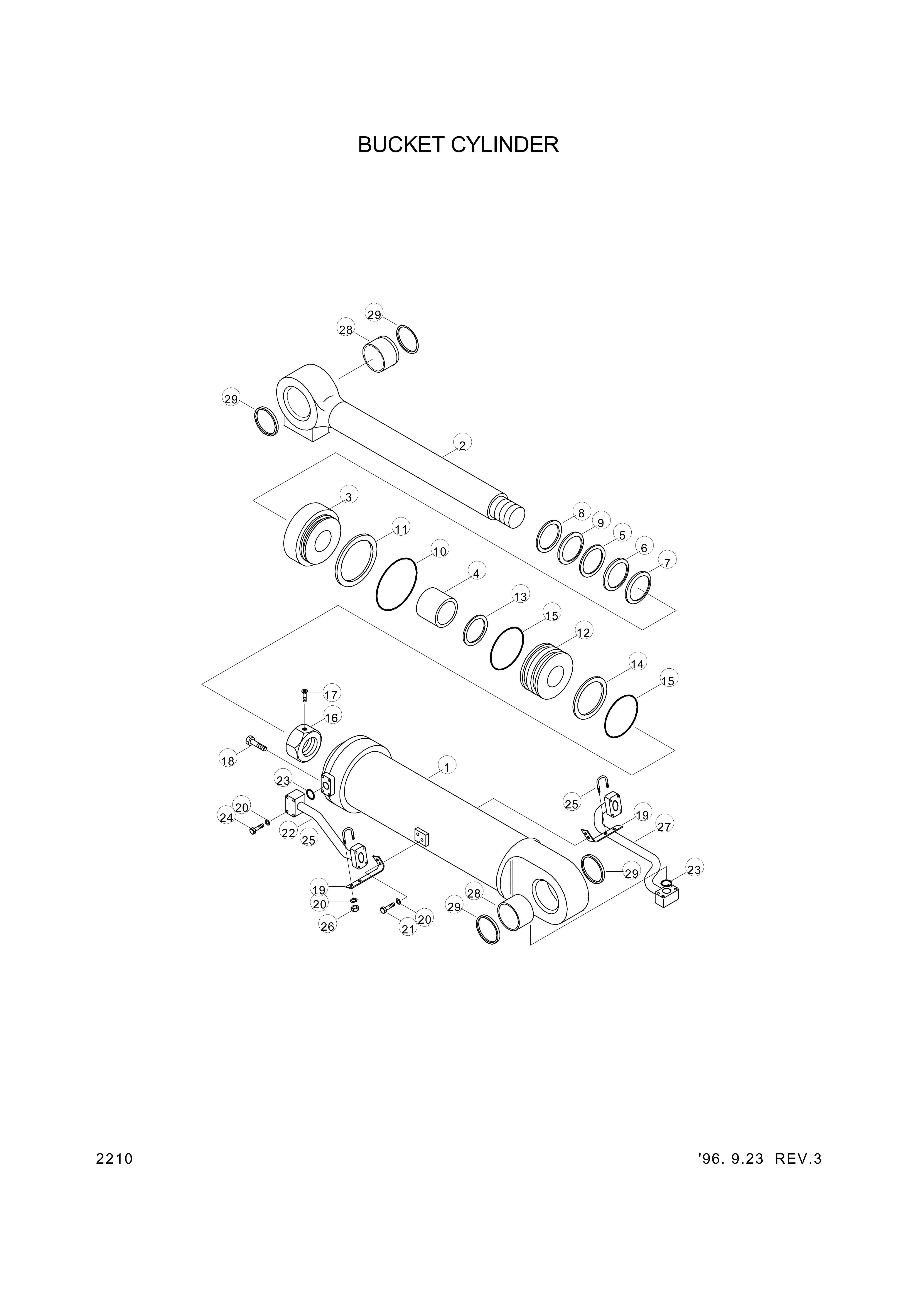 drawing for Hyundai Construction Equipment 31Y2-02540 - ROD-PISTON (figure 2)