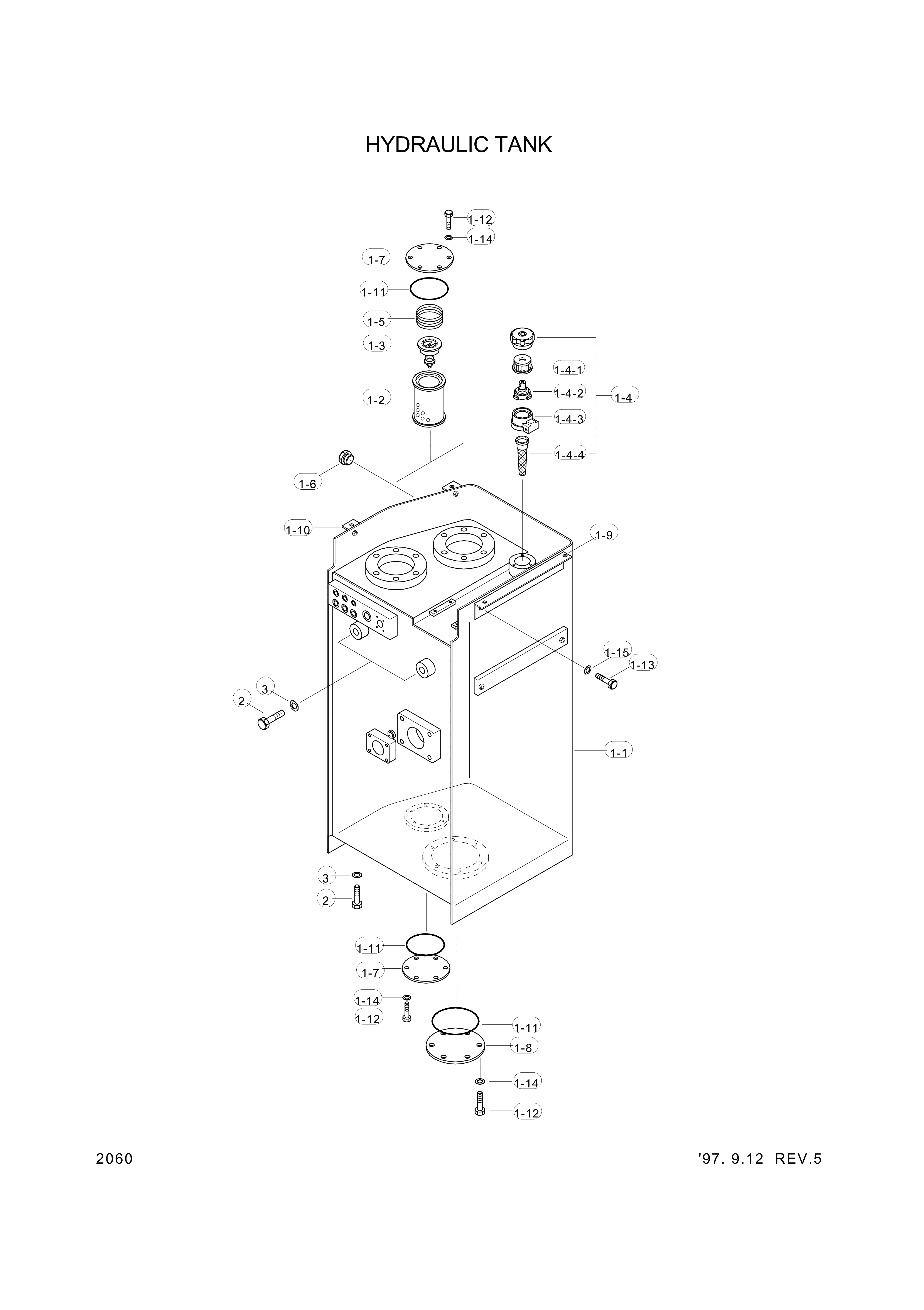 drawing for Hyundai Construction Equipment 34L4-00566 - BODY-HYD TANK (figure 2)