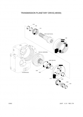 Technical drawing of Hyundai Construction Equipment 0630-502-032 RING-RETAINER with dimensions and layout (figure 4)