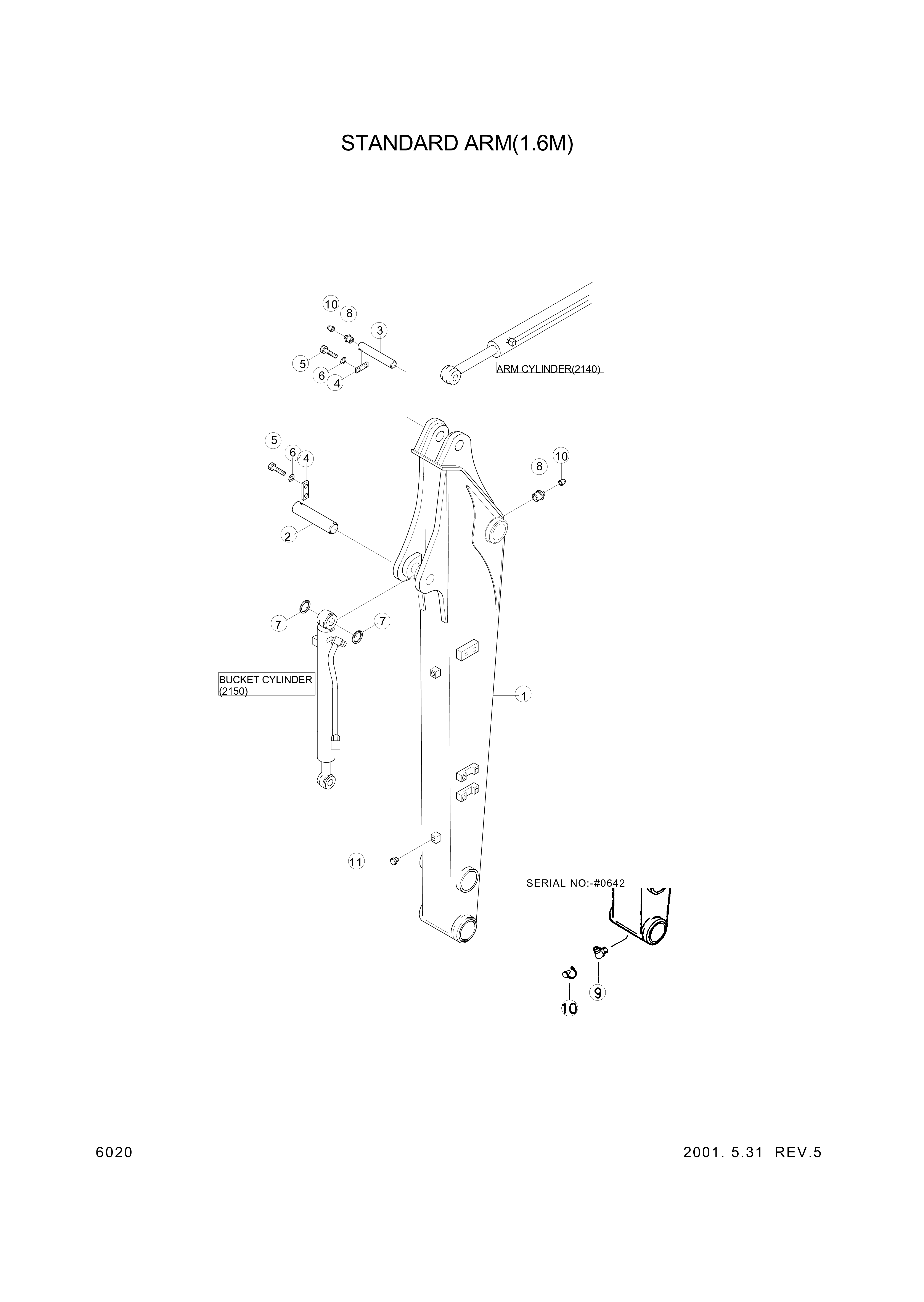 drawing for Hyundai Construction Equipment 61M5-00580 - PIN-JOINT (figure 2)