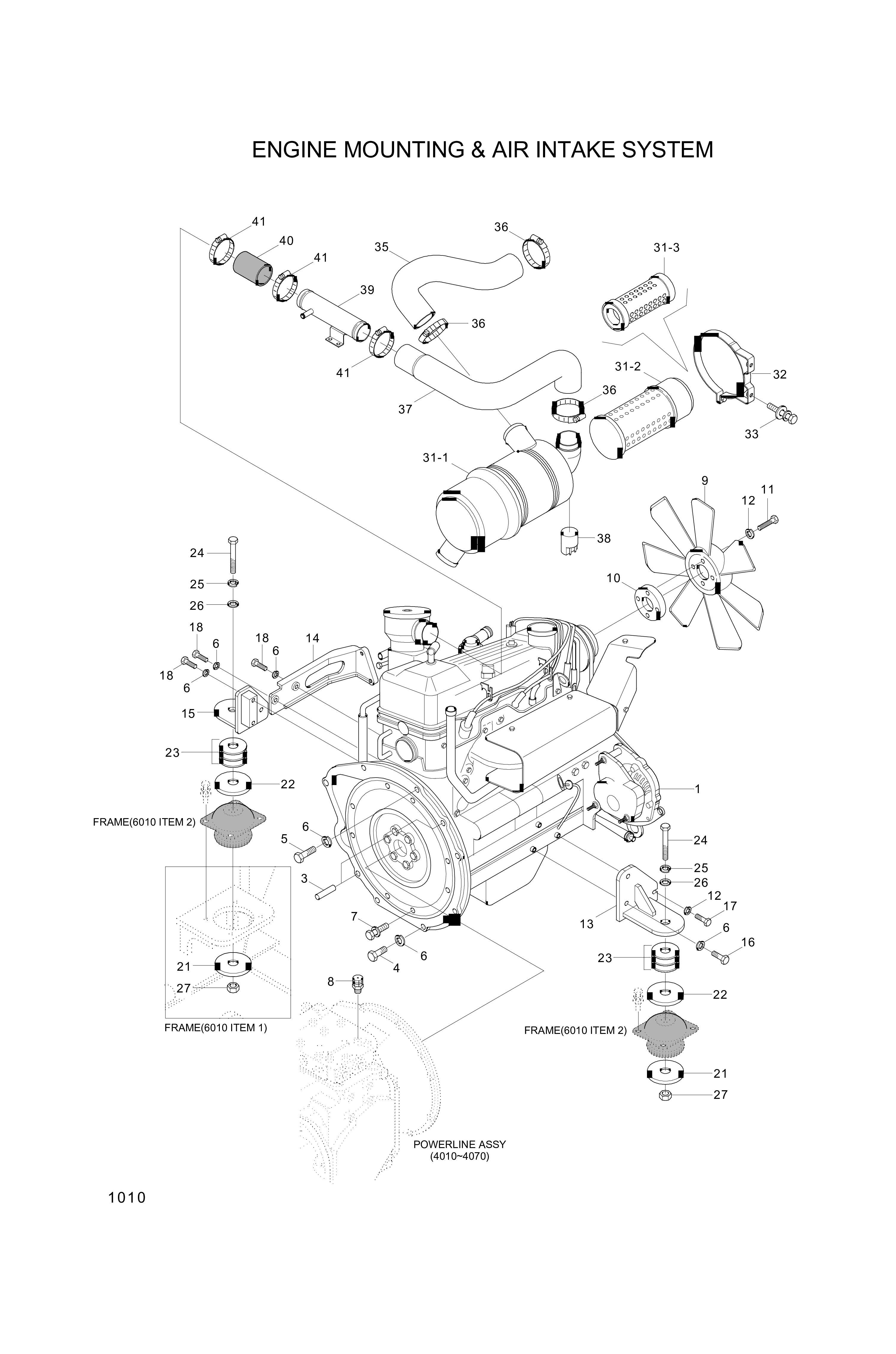 drawing for Hyundai Construction Equipment 11FK-20030 - HOSE-A/CLEANER (figure 1)