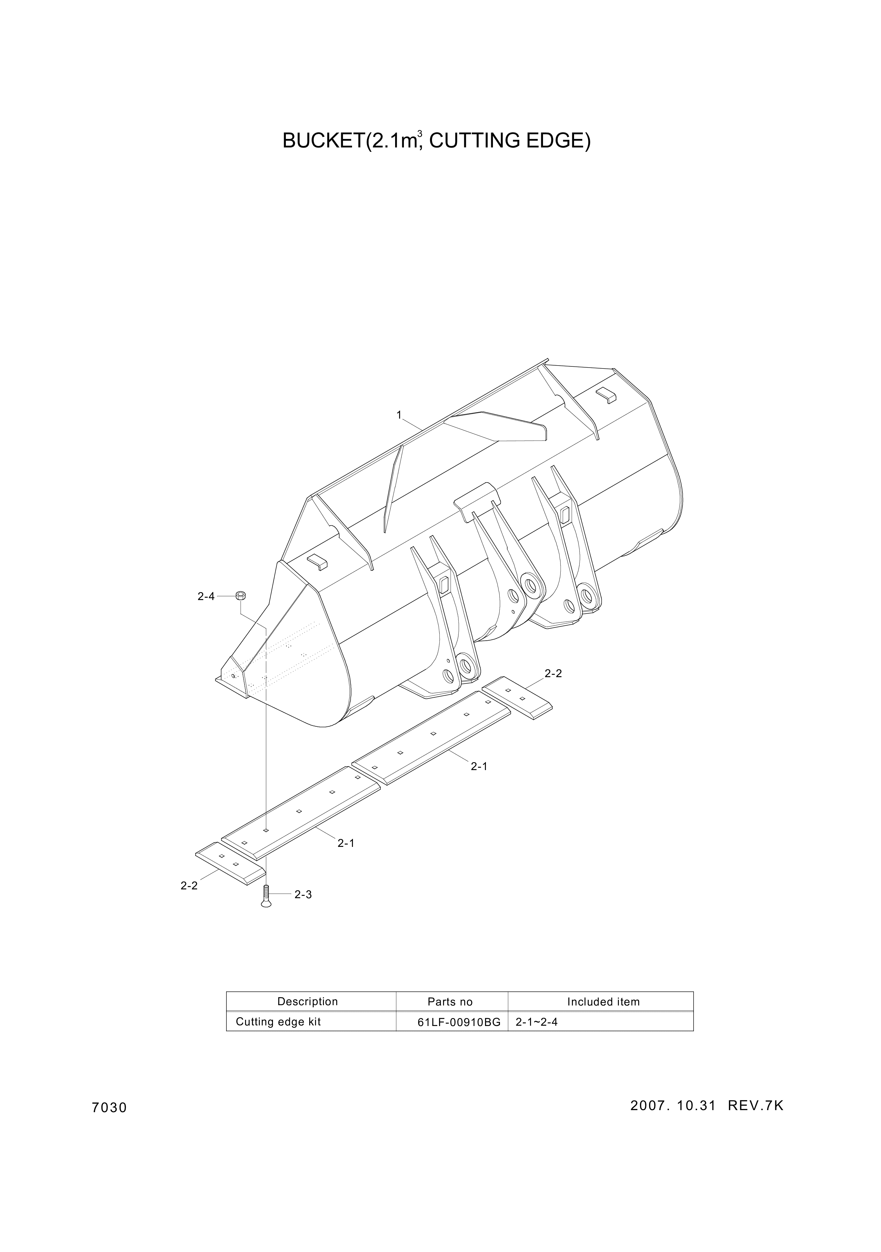 drawing for Hyundai Construction Equipment 61LF-00330 - CUTTINGEDGE-CT (figure 1)