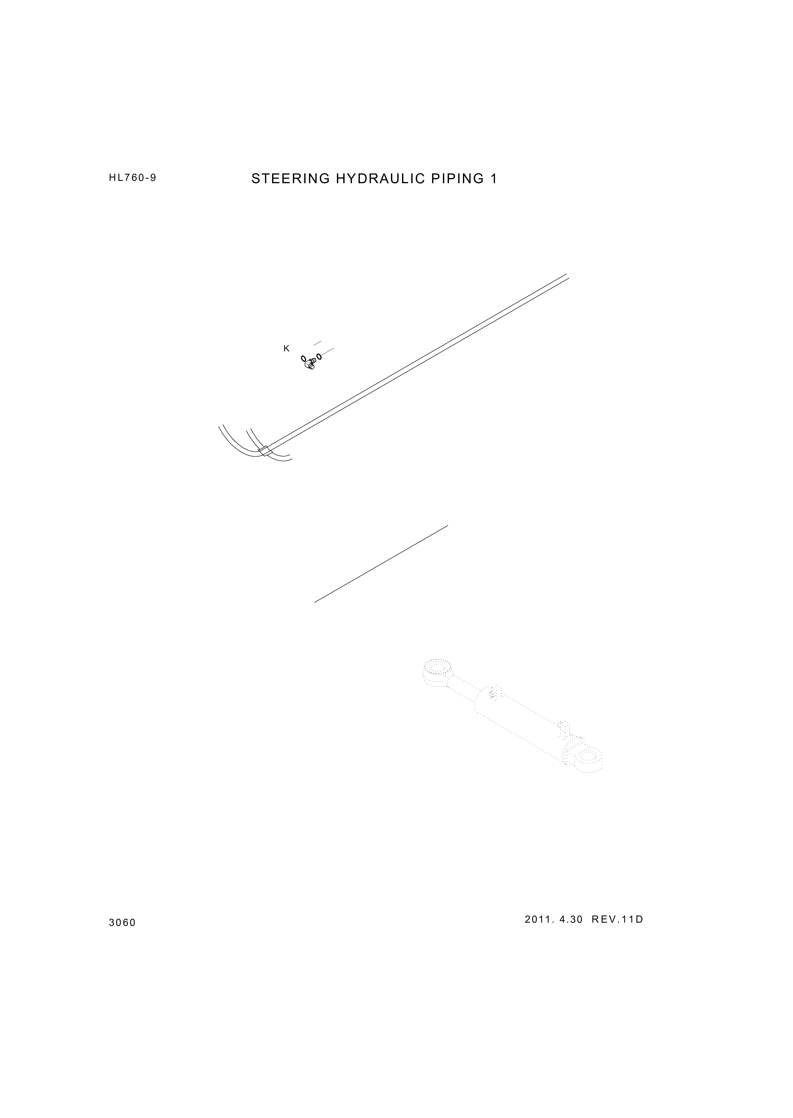 drawing for Hyundai Construction Equipment P930-082027 - HOSE ASSY-ORFS&THD (figure 2)