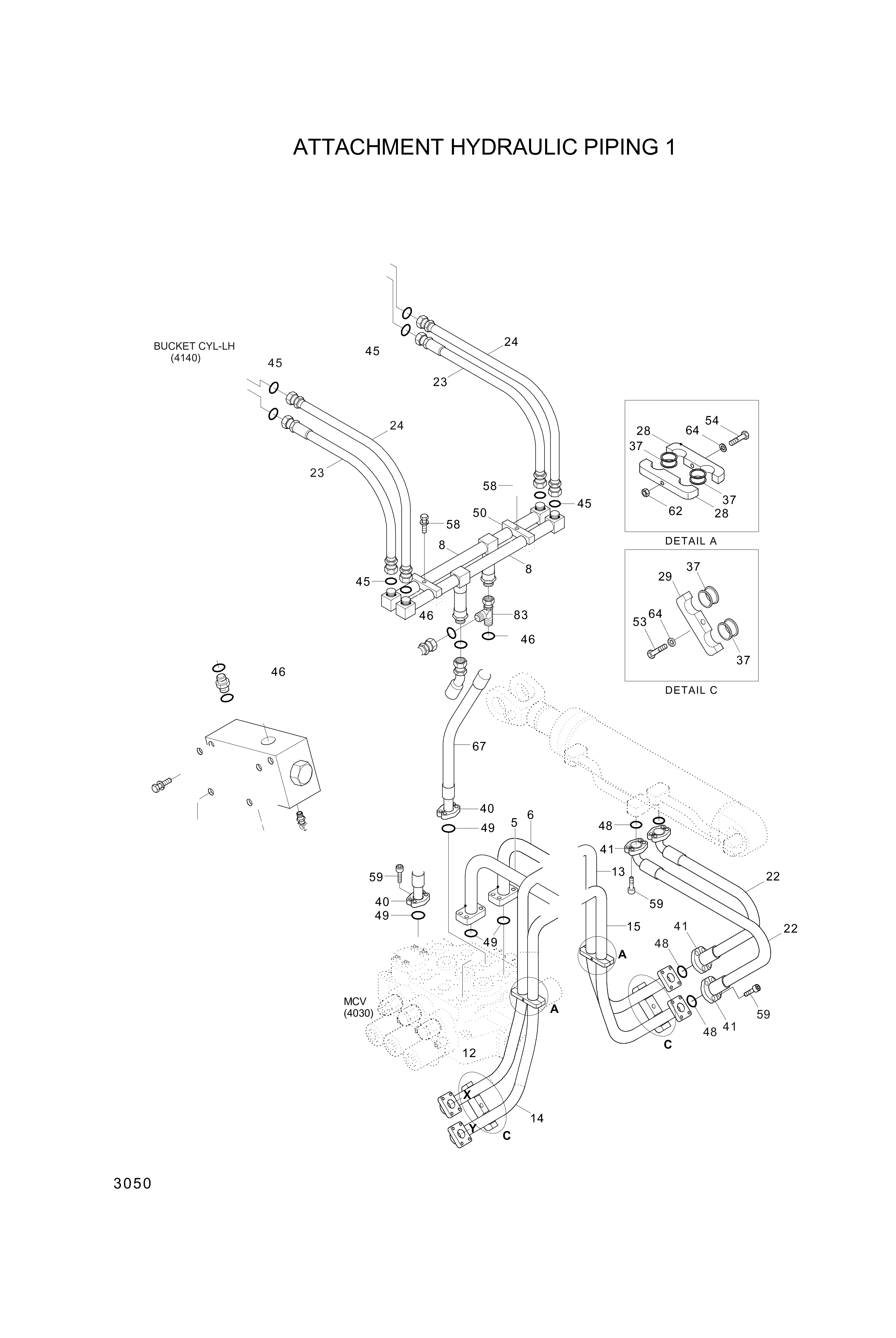 drawing for Hyundai Construction Equipment P990-164311 - HOSE ASSY (figure 2)