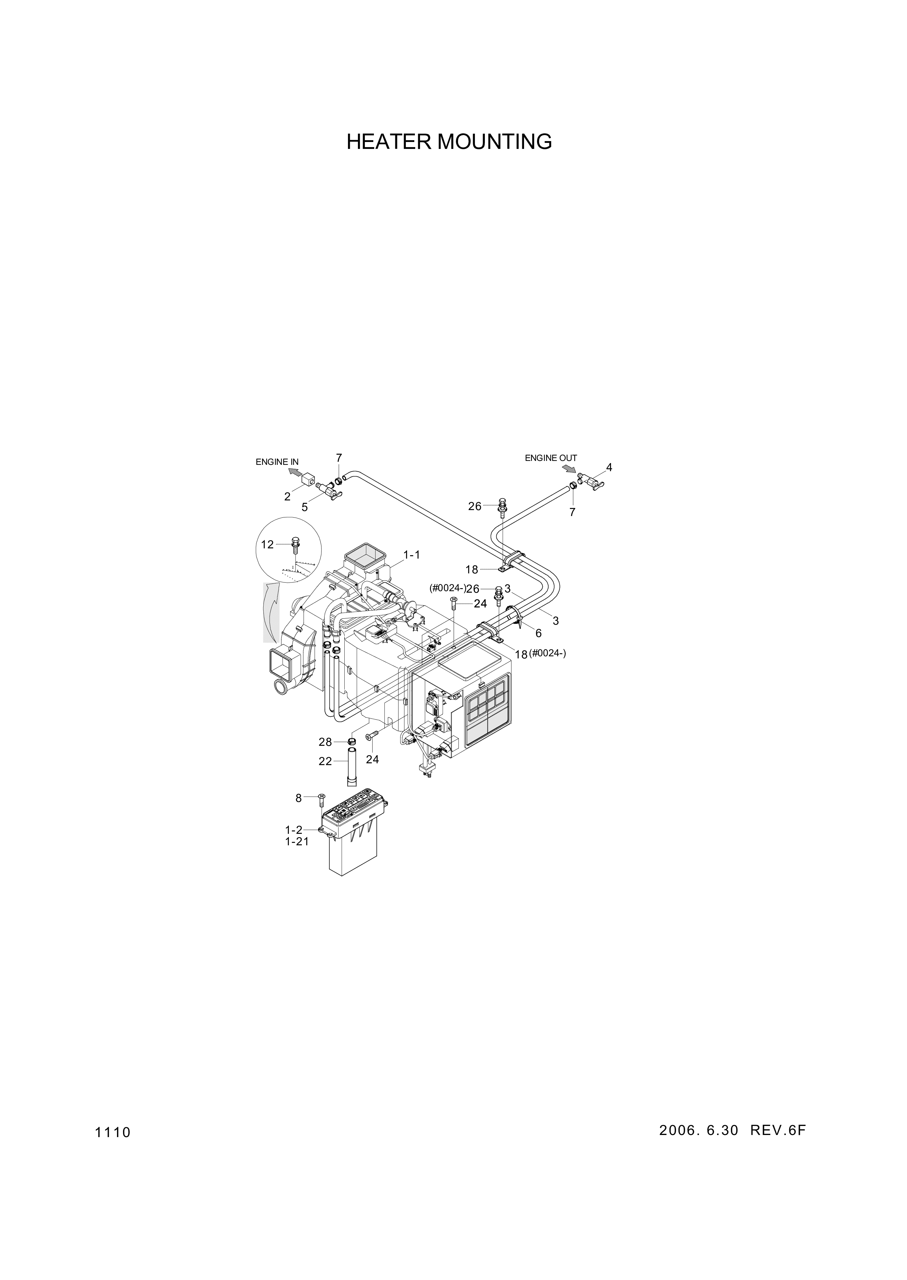 Technical drawing of Hyundai Construction Equipment S152-04012V BOLT-TAP with dimensions and layout