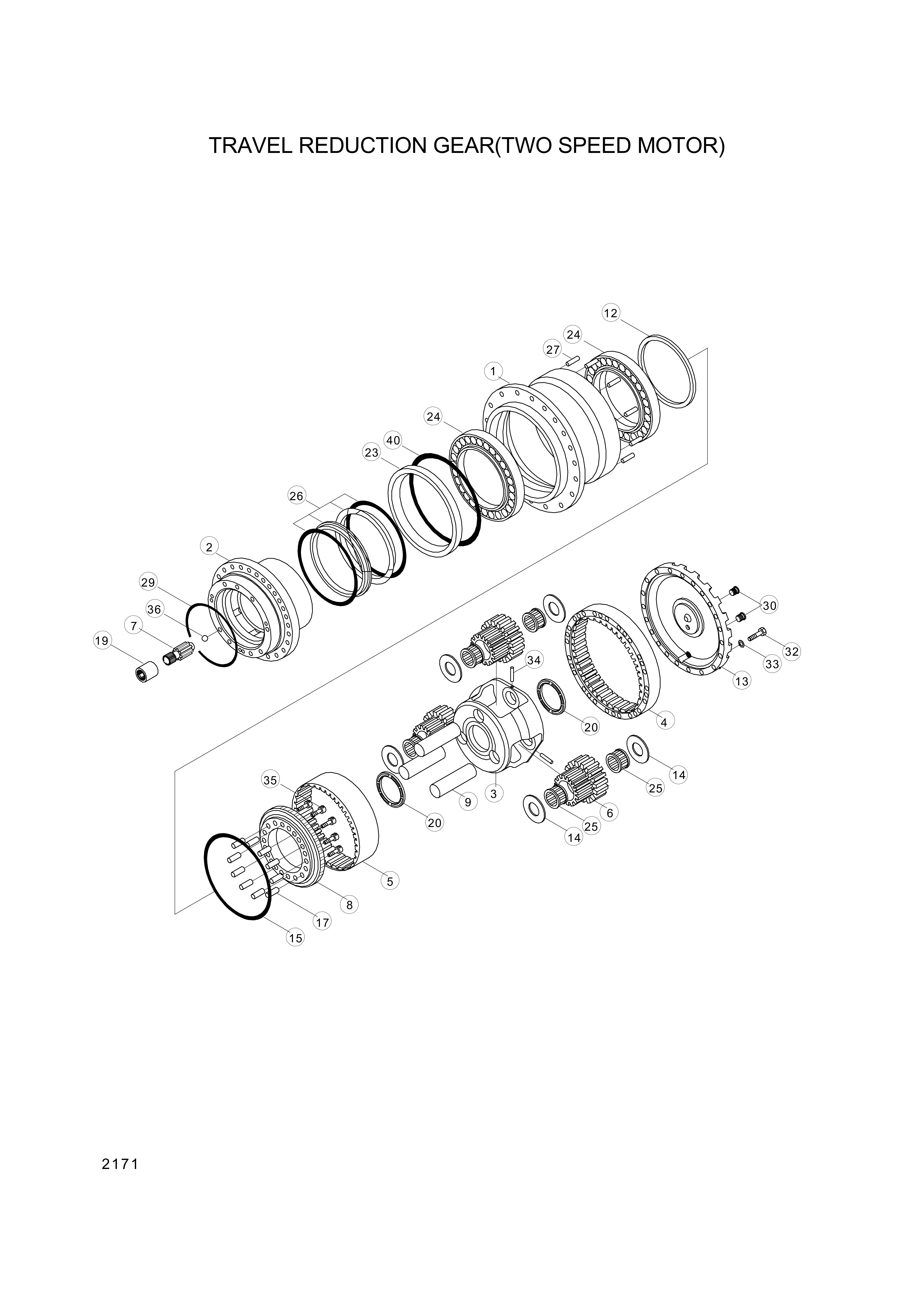 drawing for Hyundai Construction Equipment XKAH-02810 - PIN-PARALLEL (figure 1)