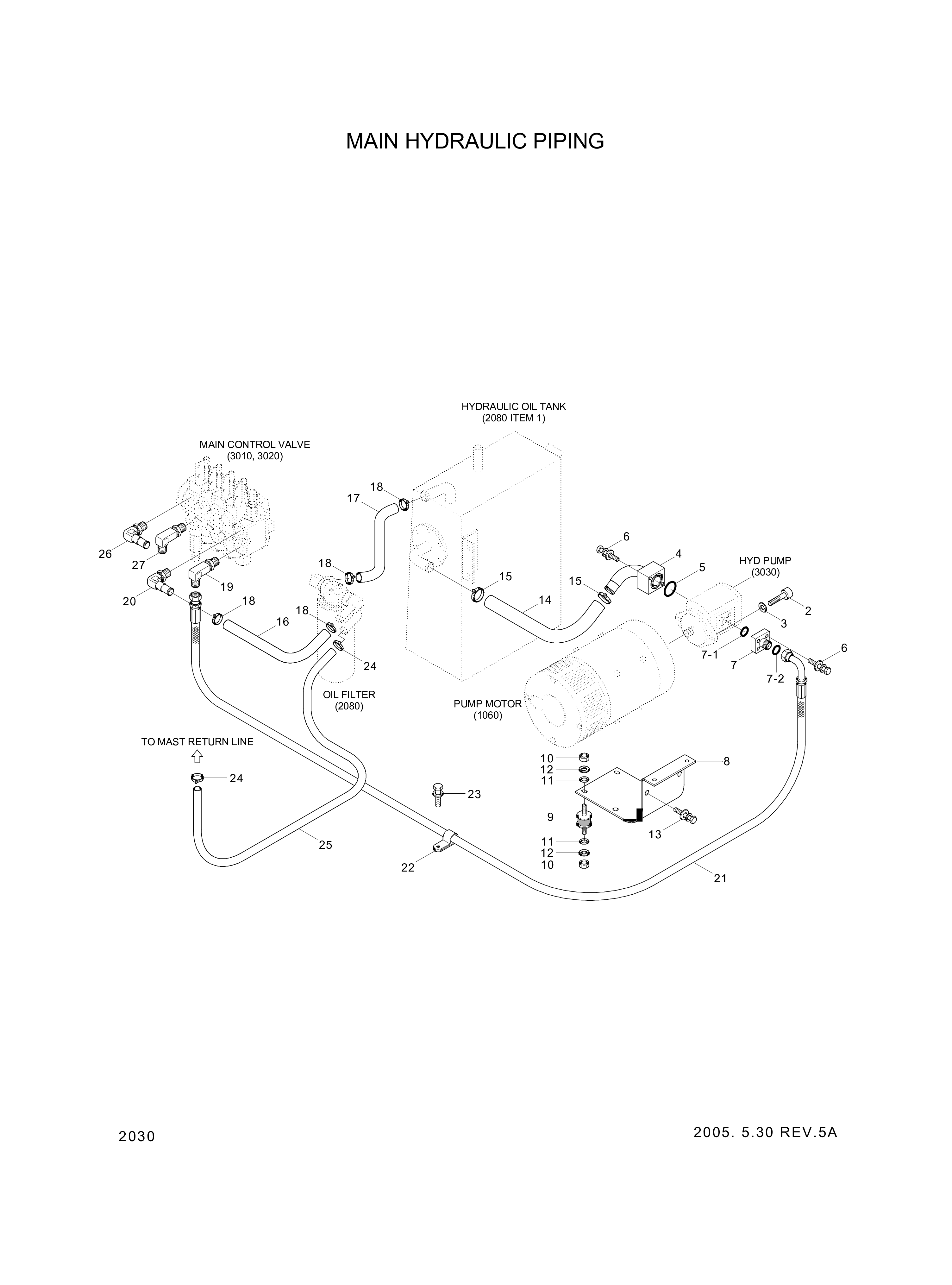 drawing for Hyundai Construction Equipment P930-085023 - HOSE ASSY-ORFS&THD (figure 1)