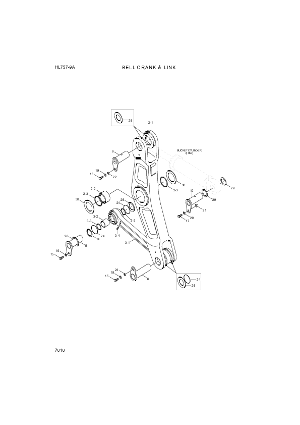 drawing for Hyundai Construction Equipment 61LM-10150 - BELLCRANK (figure 2)