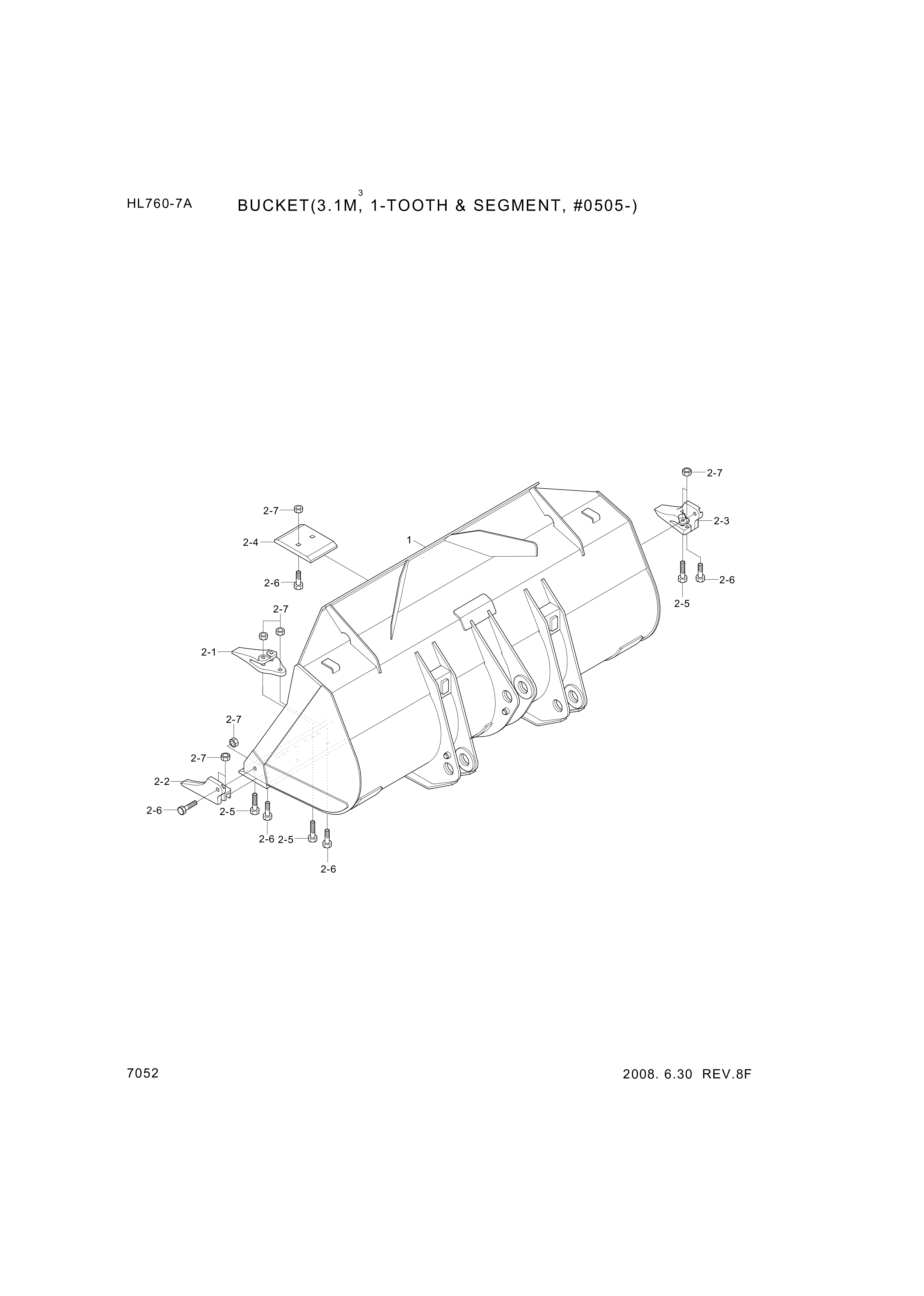 drawing for Hyundai Construction Equipment 61LC-00930 - TOOTH&SEGMENT KIT (figure 1)