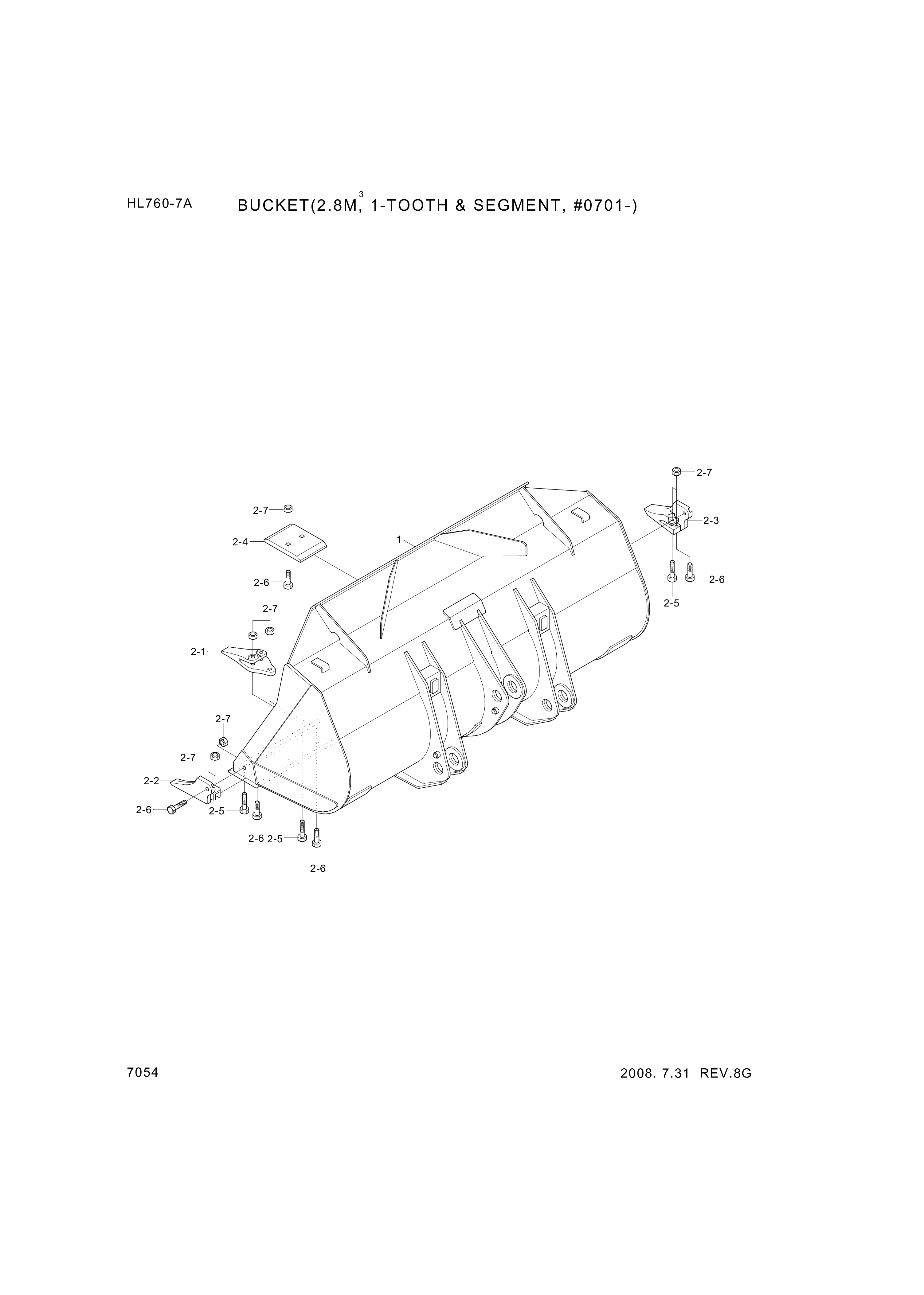 drawing for Hyundai Construction Equipment 61LC-00930 - TOOTH&SEGMENT KIT (figure 2)