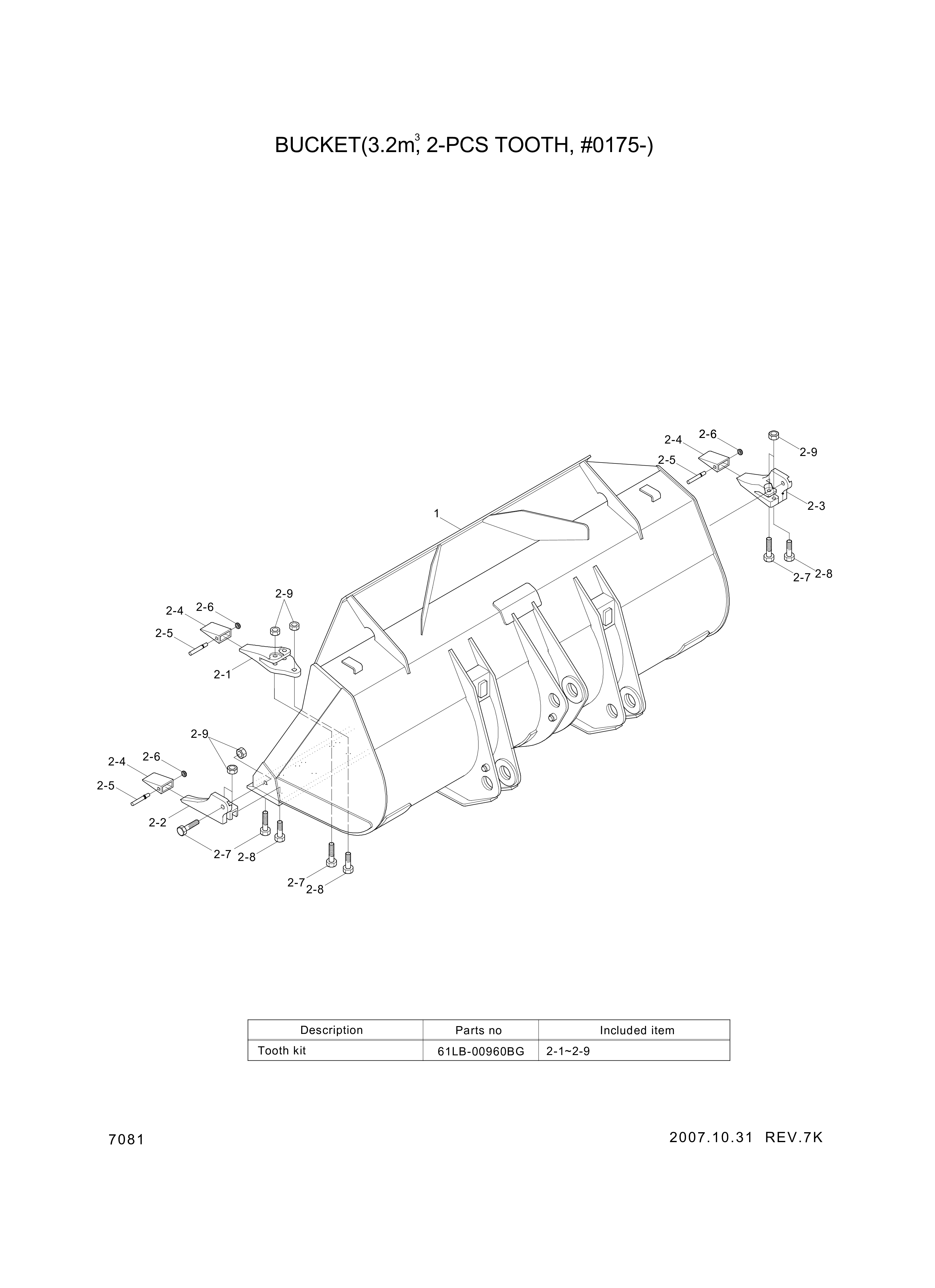 drawing for Hyundai Construction Equipment 61LB-00960 - TOOTH KIT (figure 4)