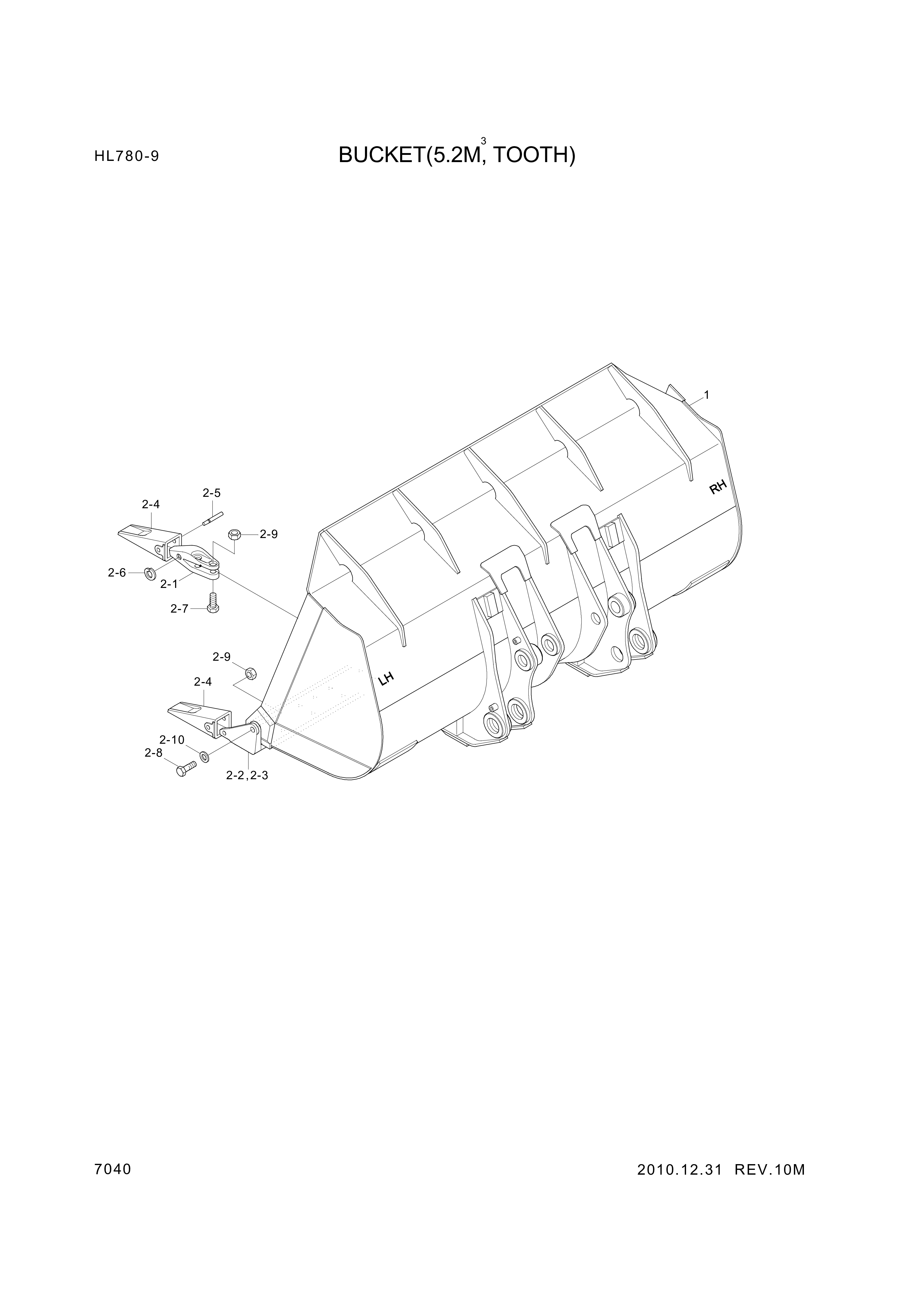 drawing for Hyundai Construction Equipment 61LQ-00031 - BUCKET (figure 1)