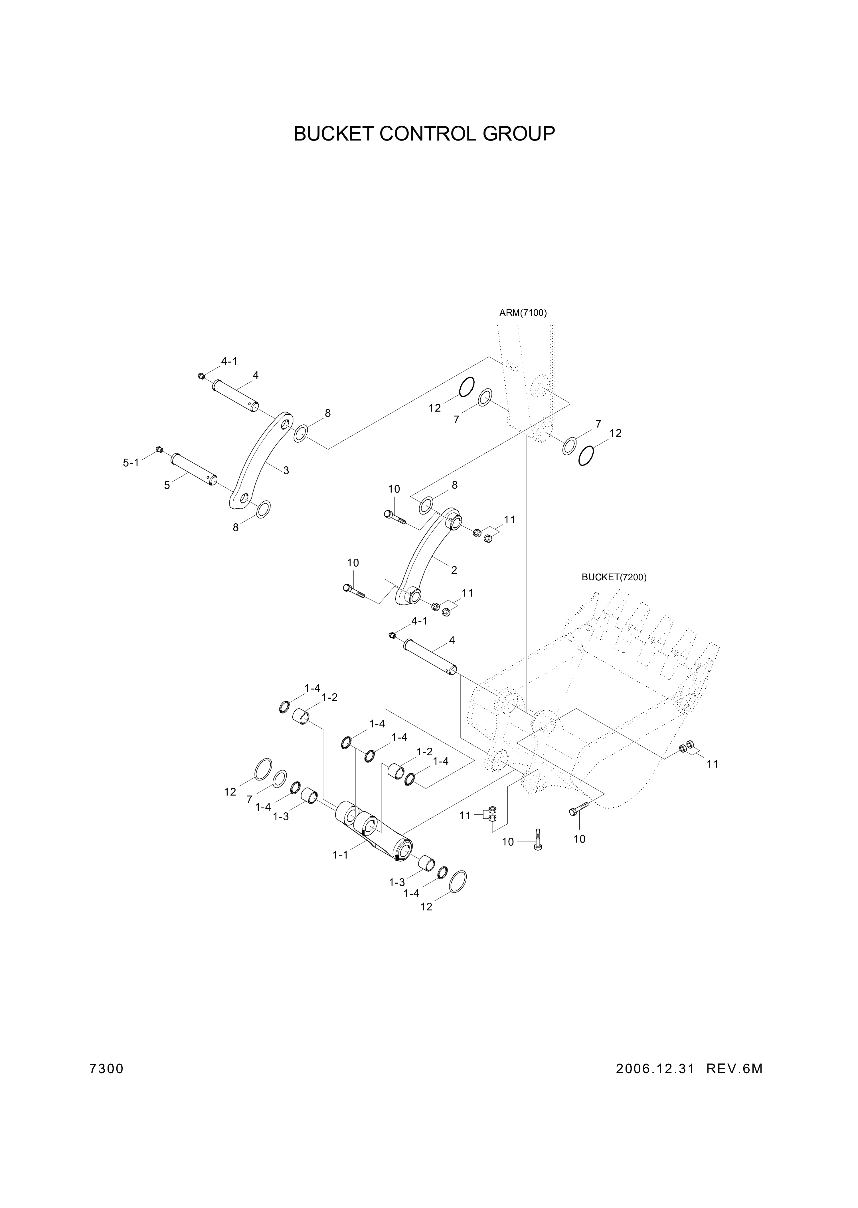 drawing for Hyundai Construction Equipment 61M8-41300 - LINK-CONTROL RH (figure 1)