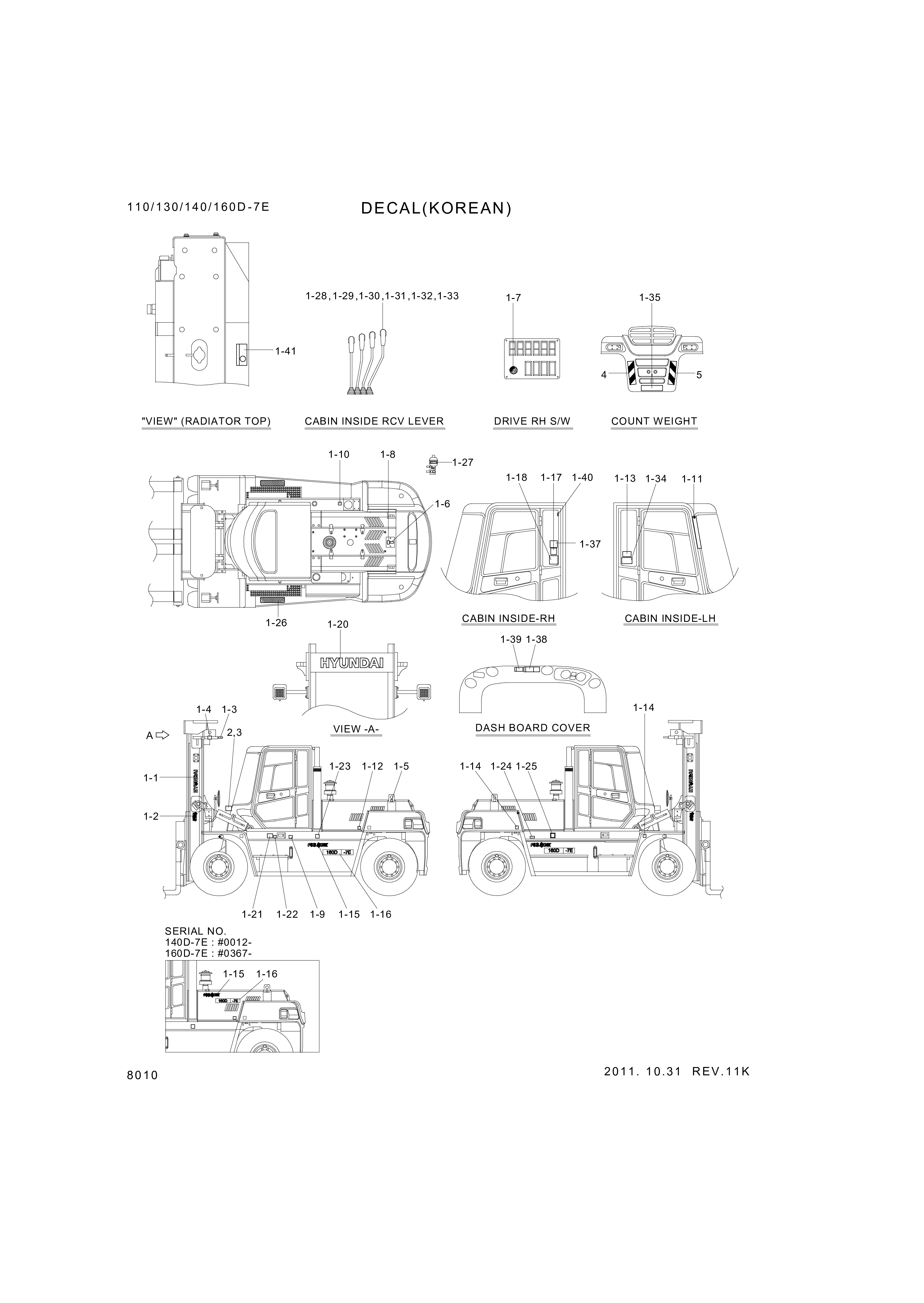 drawing for Hyundai Construction Equipment 93FT-40710 - DECAL-TILT (figure 5)