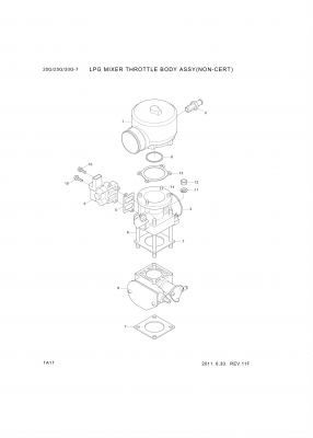 Technical drawing of Hyundai Construction Equipment 35156-23700 Gascket with dimensions and layout (figure 5)