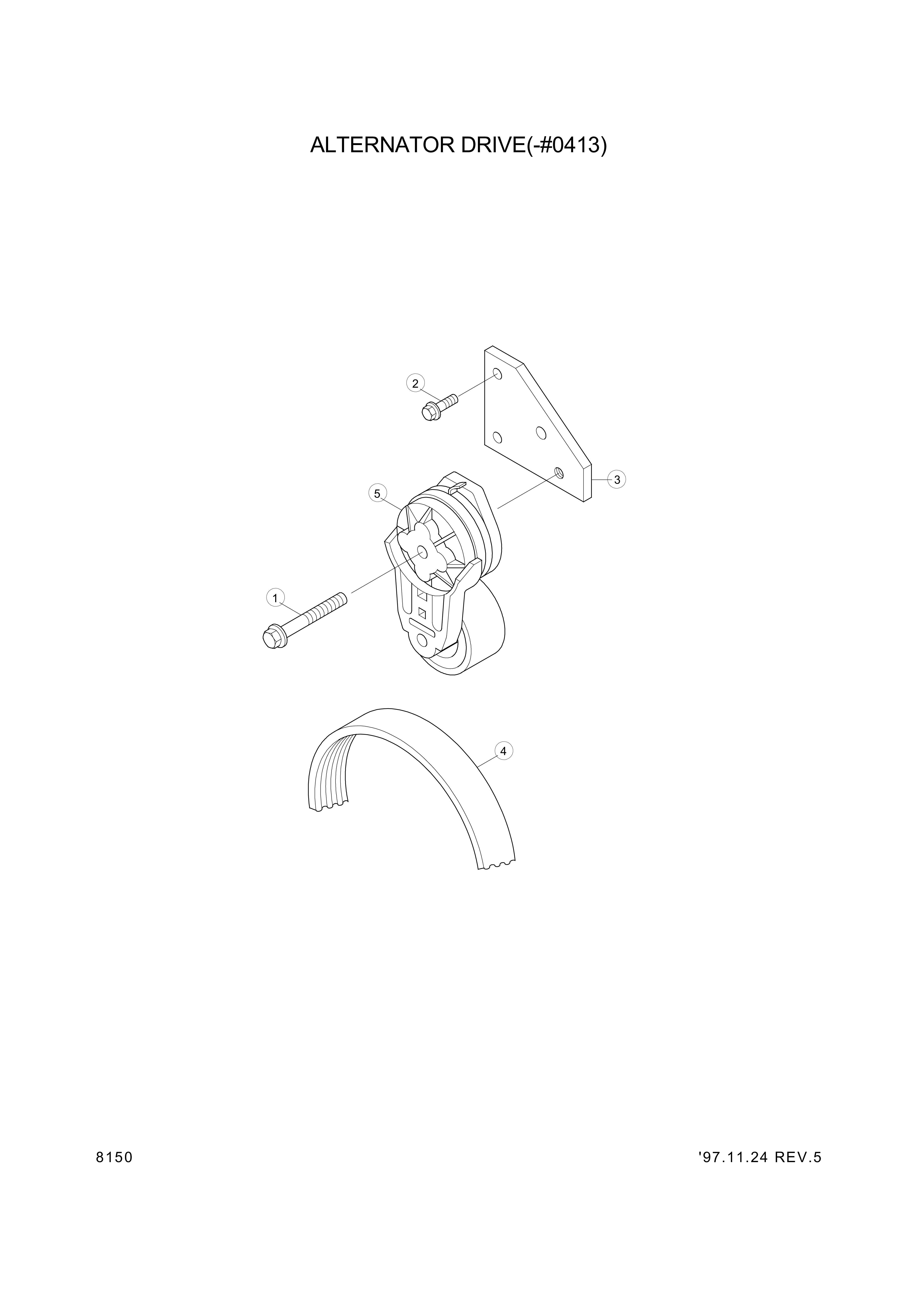 drawing for Hyundai Construction Equipment YUBP-05153 - BELT-FAN (figure 5)