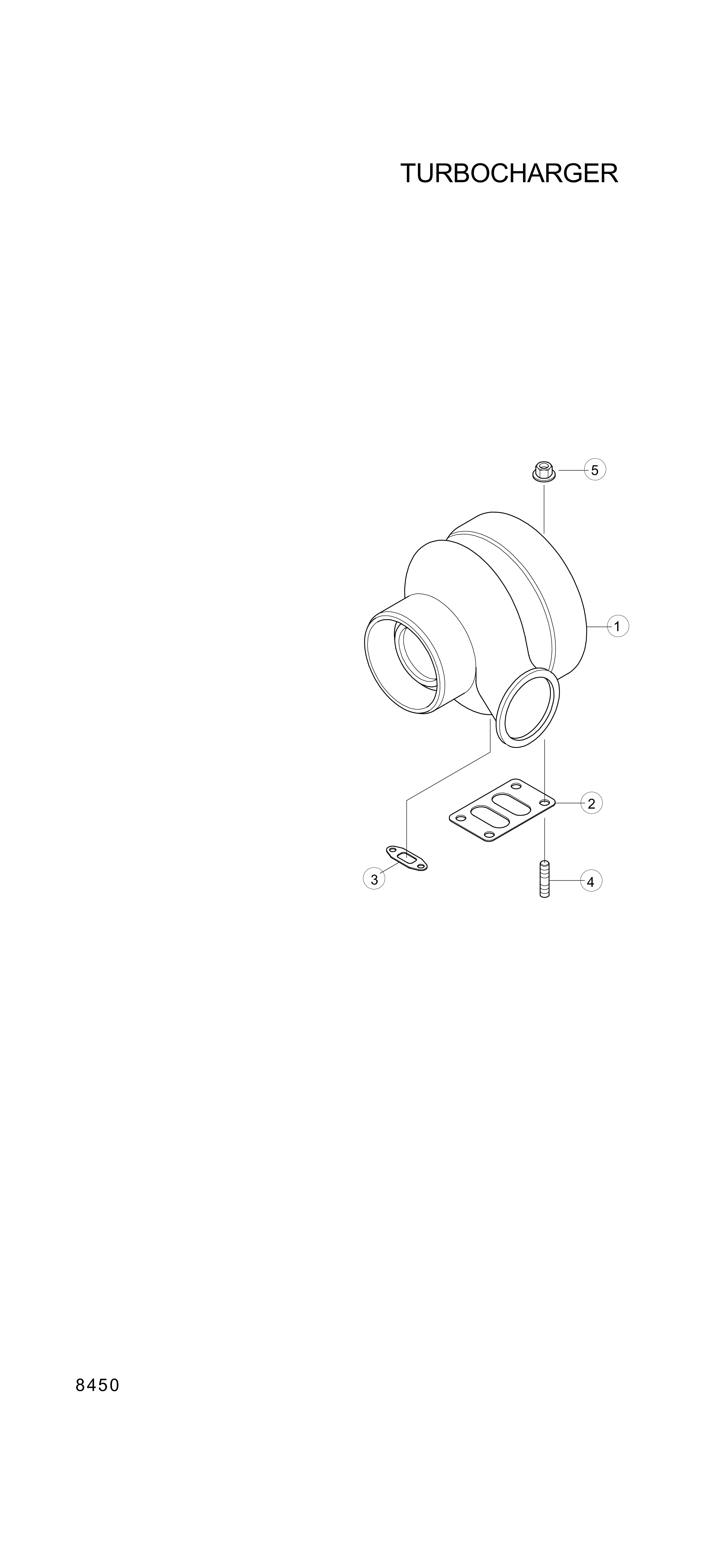 drawing for Hyundai Construction Equipment YUBP-05602 - TURBOCHARGER (figure 5)