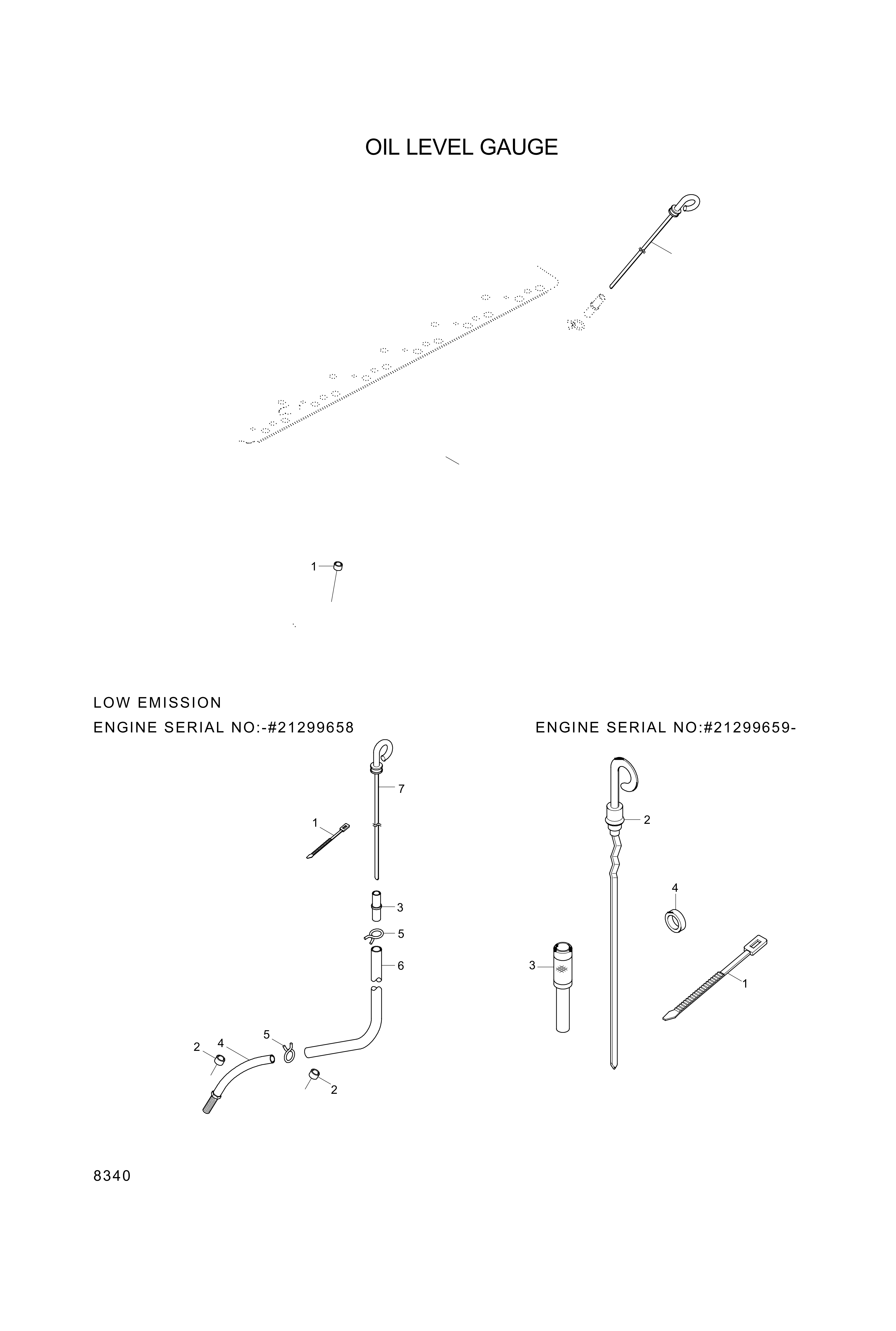 Technical drawing of Hyundai Construction Equipment YUBP-05069 DIPSTICK ASSY with dimensions and layout (figure 2)