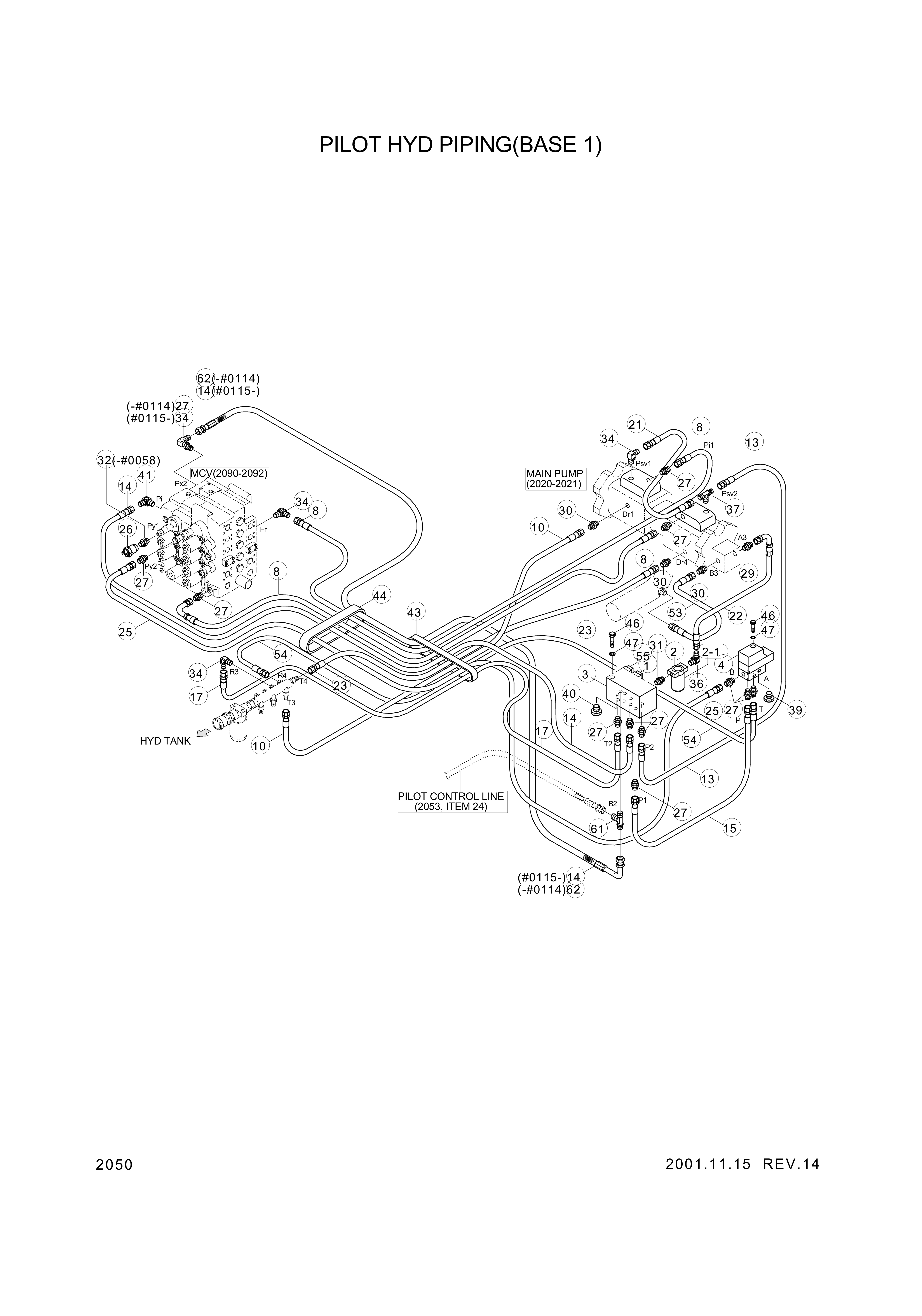 drawing for Hyundai Construction Equipment P600-122036 - HOSE ASSY-THD (figure 3)