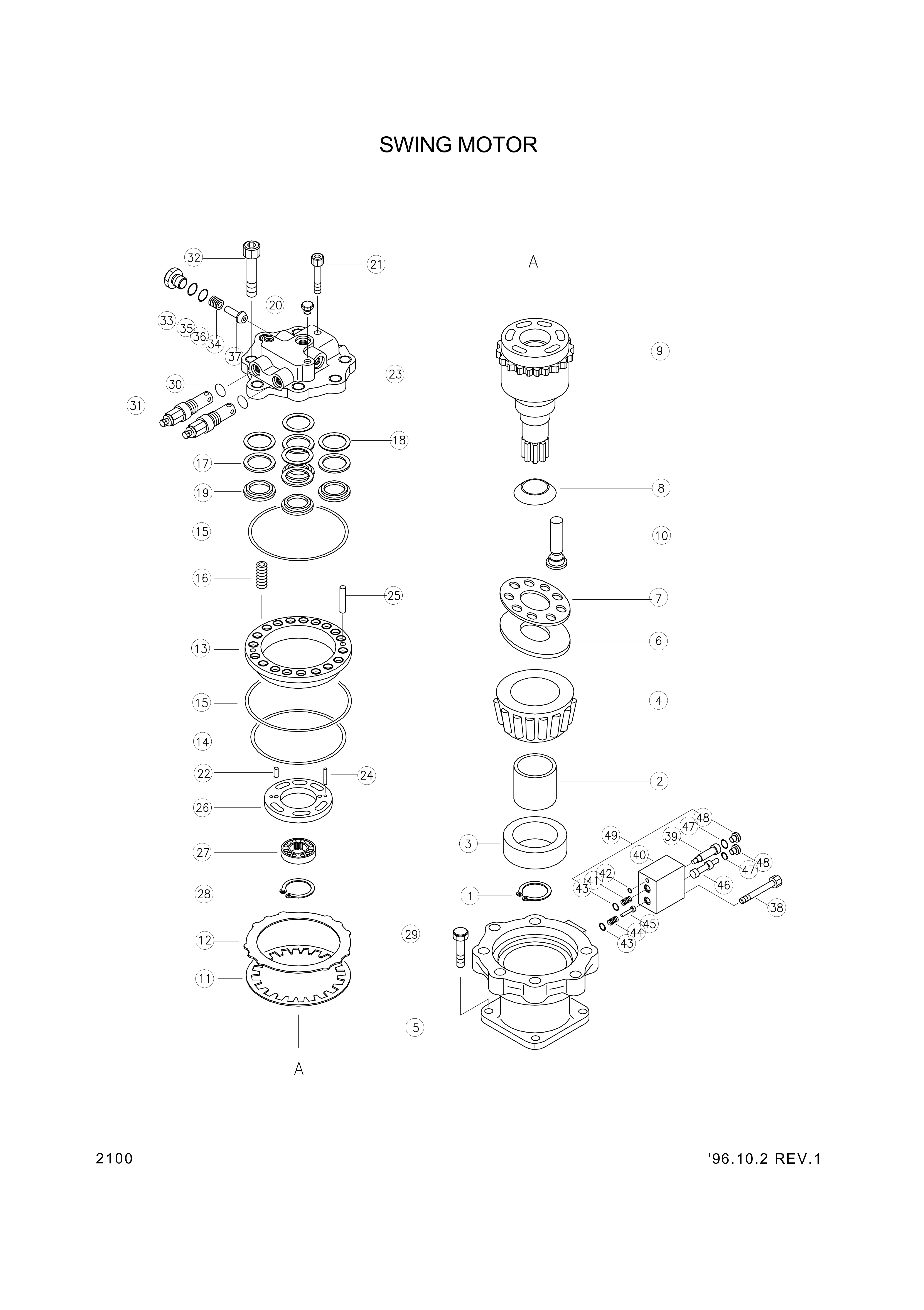 drawing for Hyundai Construction Equipment RG20S-220-07 - SWING REDUCTION ASSY (figure 3)