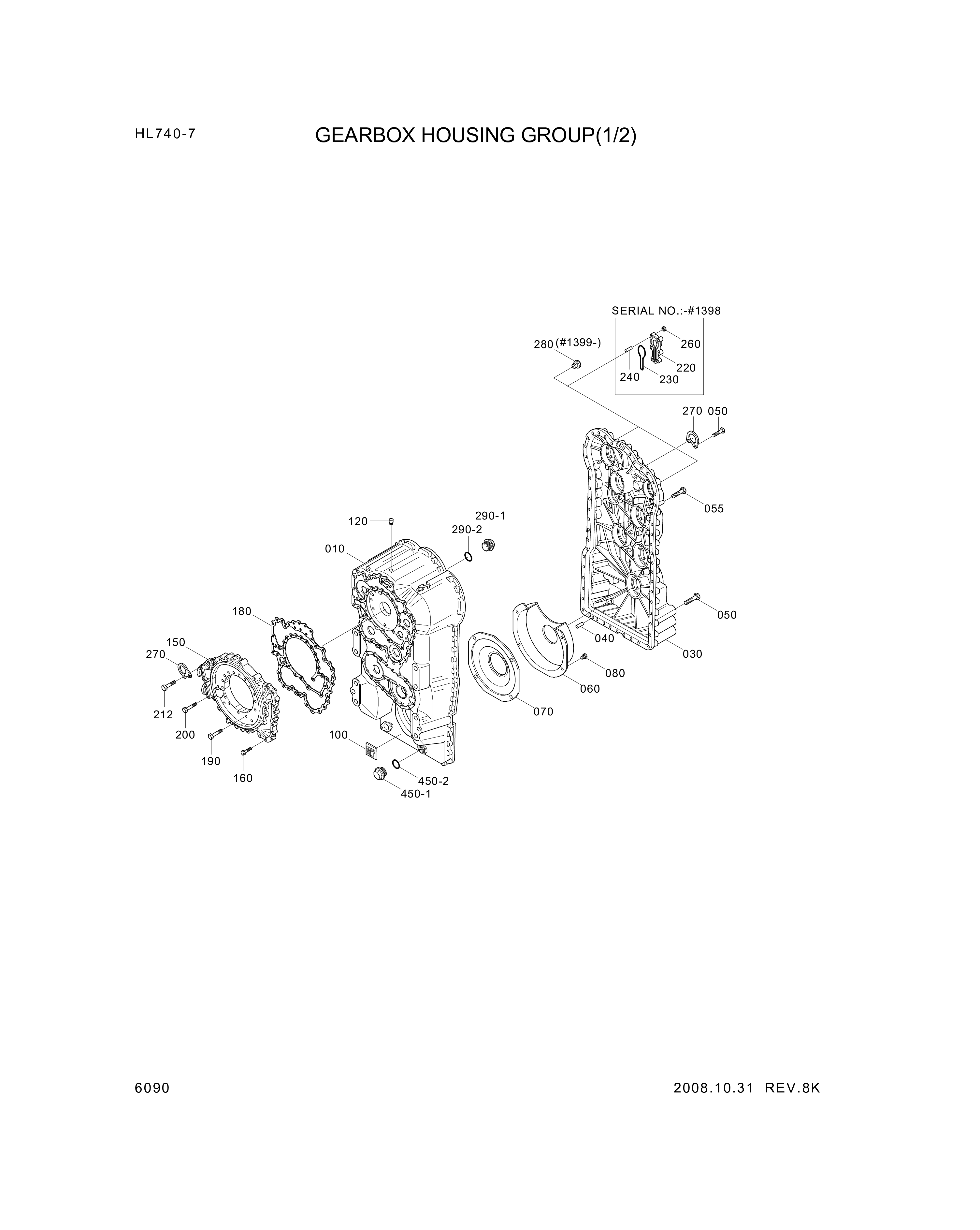 drawing for Hyundai Construction Equipment ZGAQ-01400 - HOUSING-GEARBOX (figure 4)