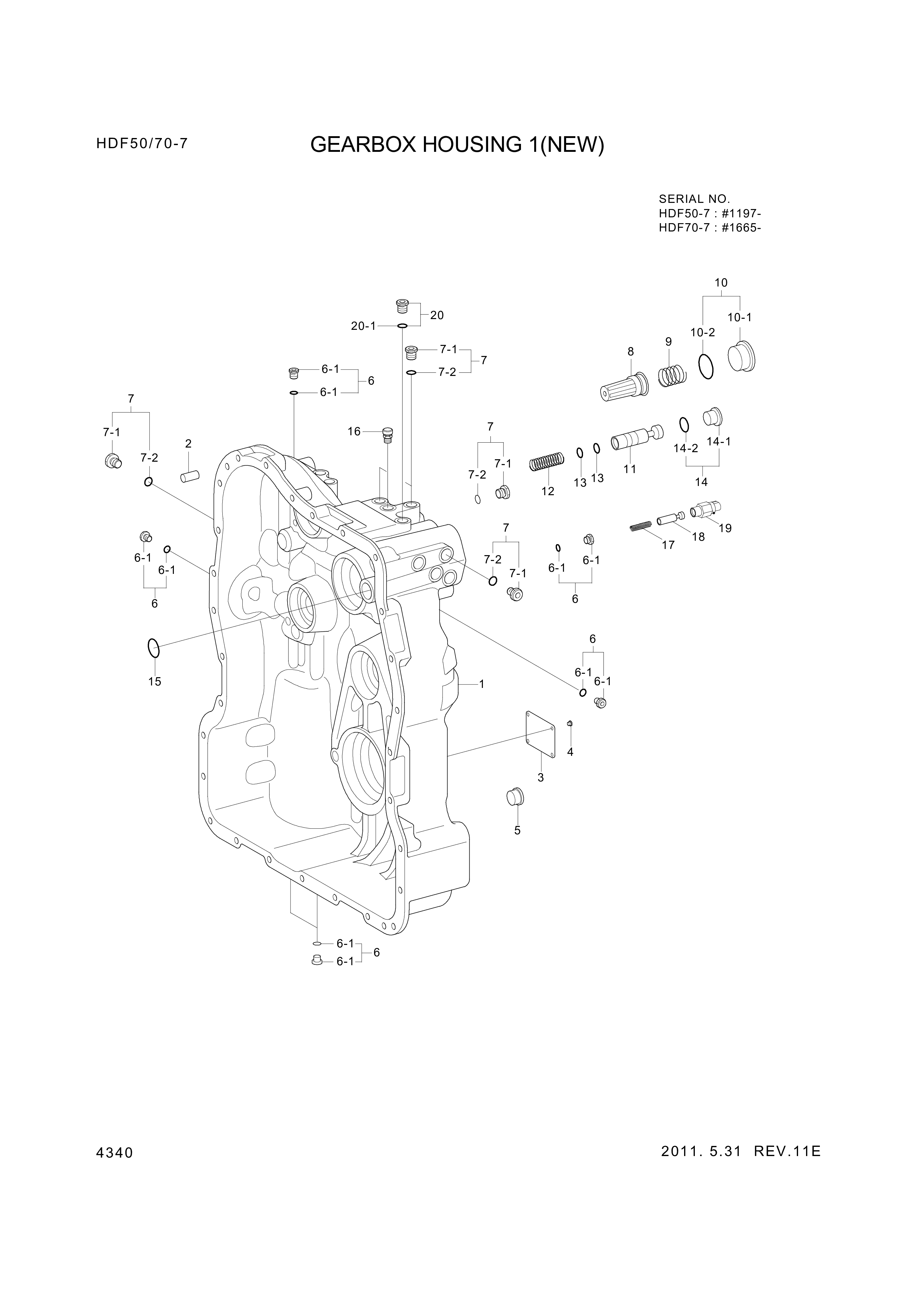 drawing for Hyundai Construction Equipment ZGAQ-03024 - HOUSING-GEARBOX (figure 5)