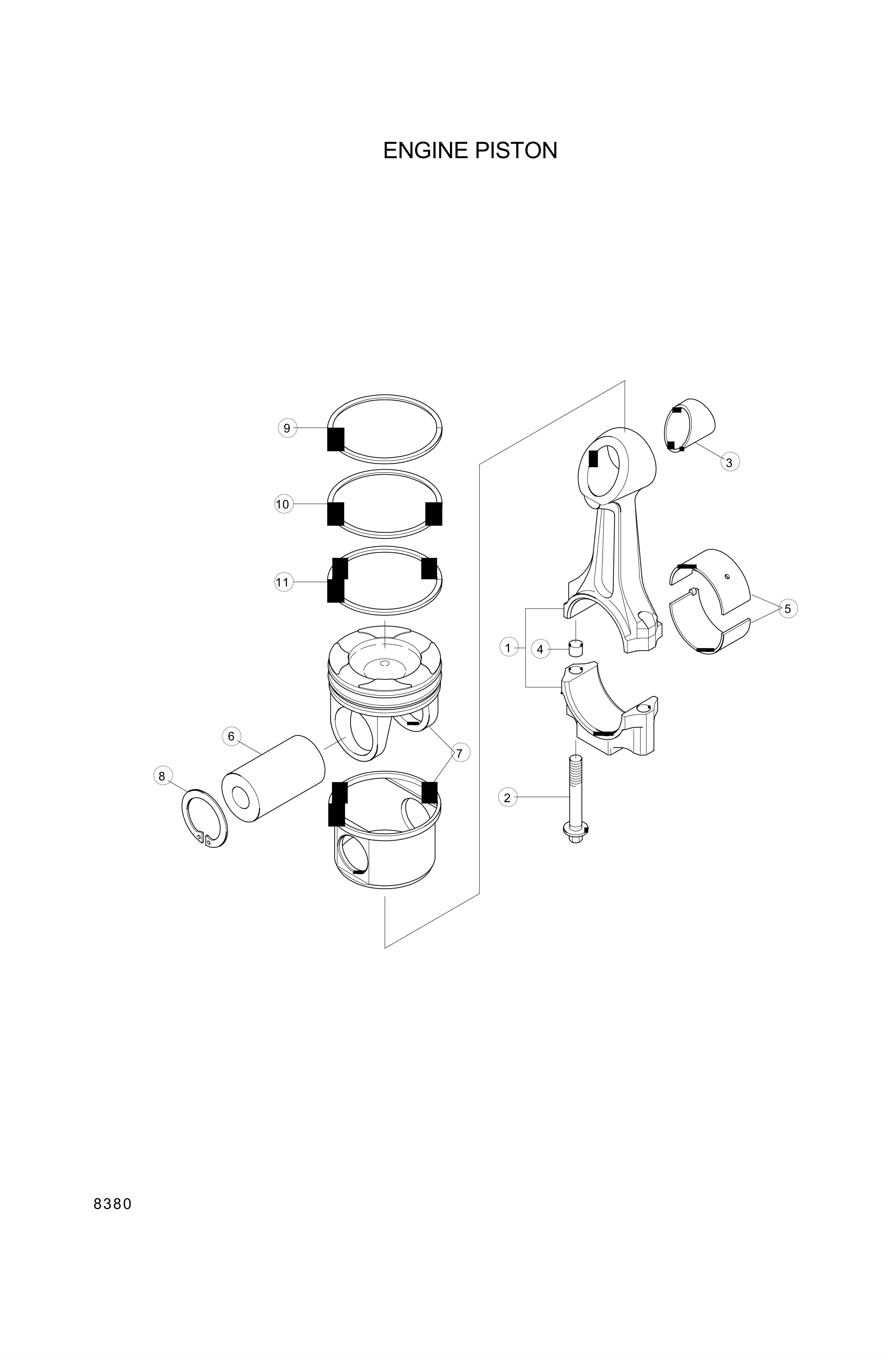 drawing for Hyundai Construction Equipment YUBP-04619 - RING-PISTON (figure 1)