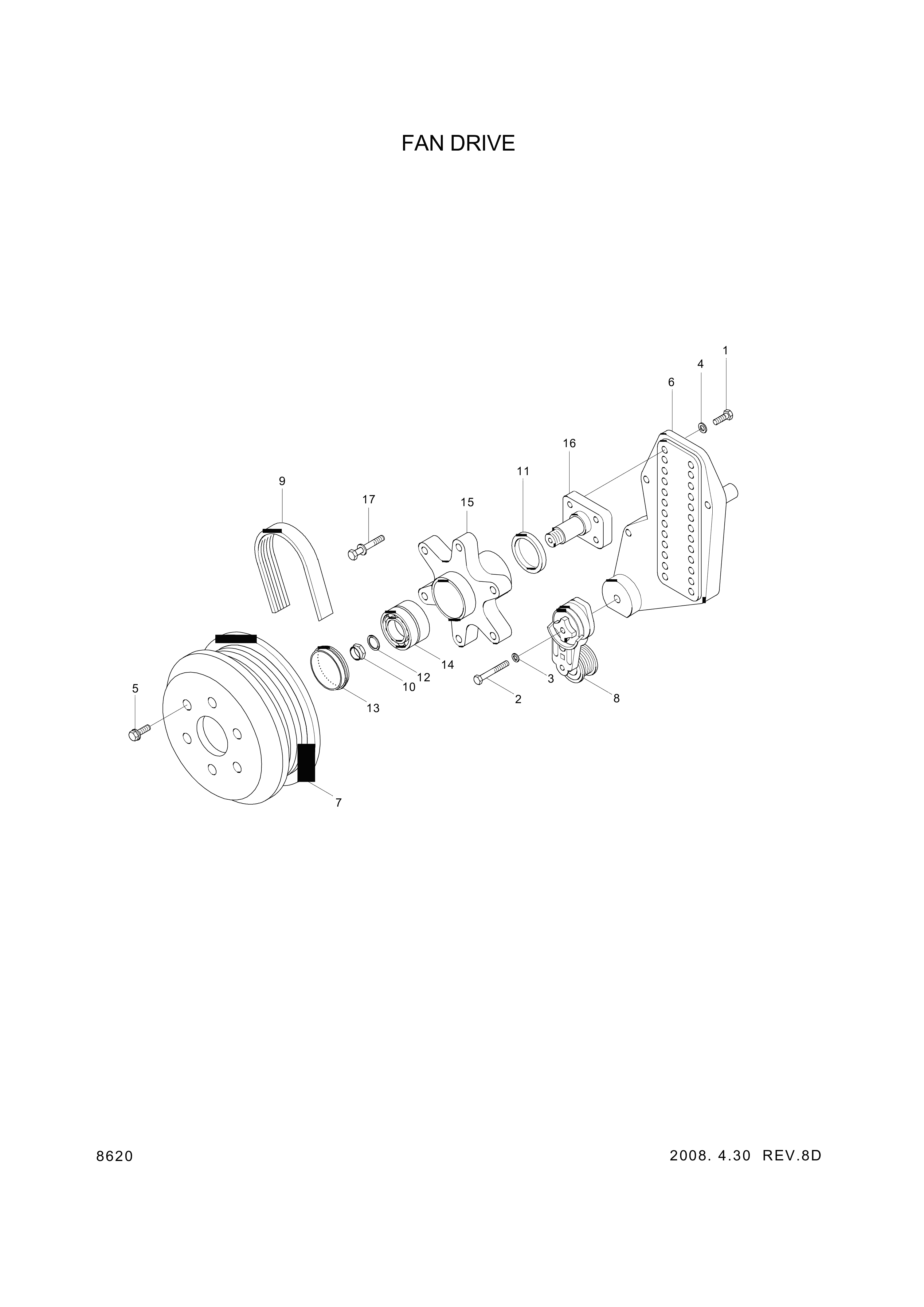 drawing for Hyundai Construction Equipment YUBP-04775 - HUB-FAN (figure 2)