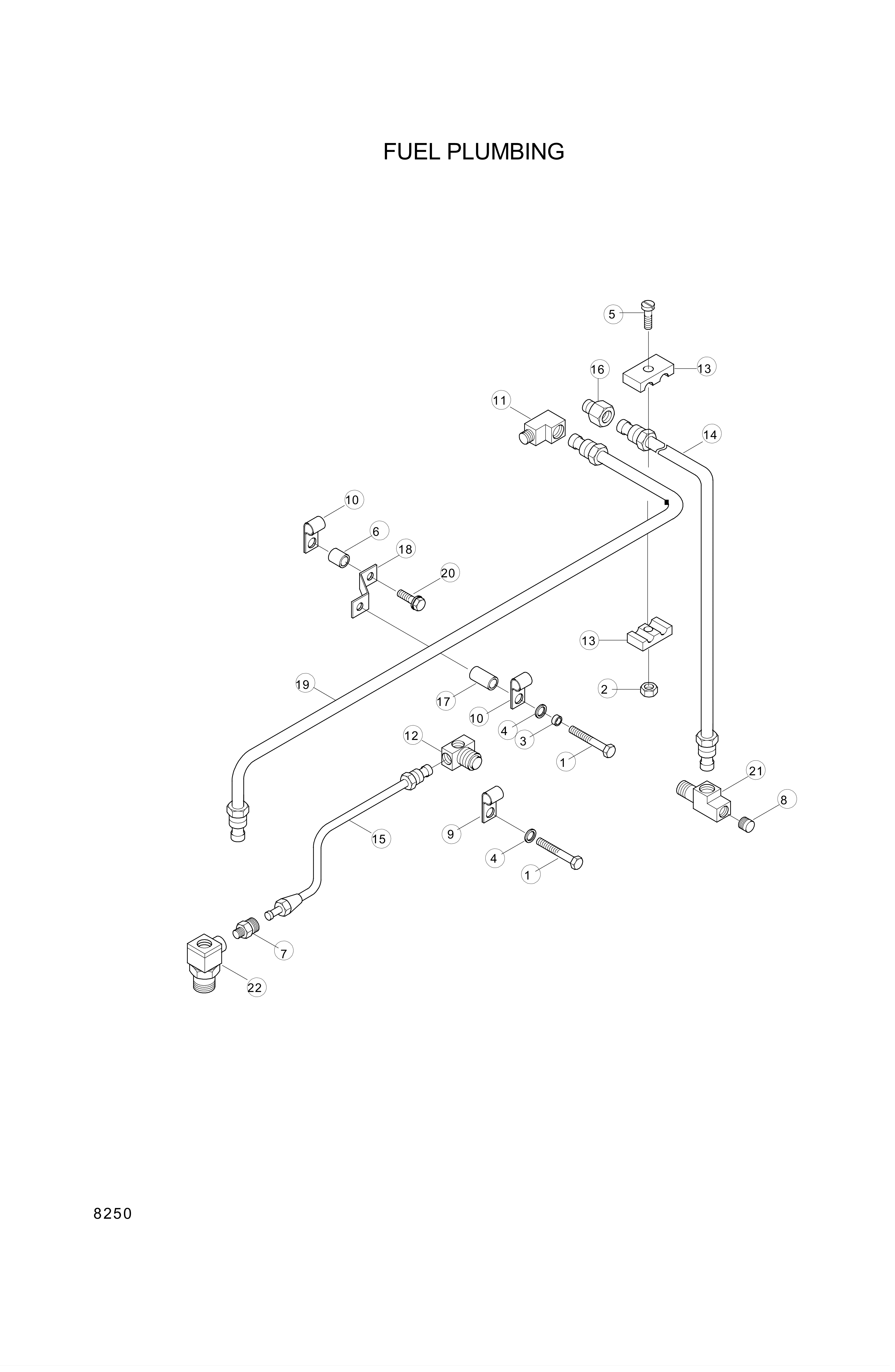 drawing for Hyundai Construction Equipment YUBP-04444 - TEE (figure 1)