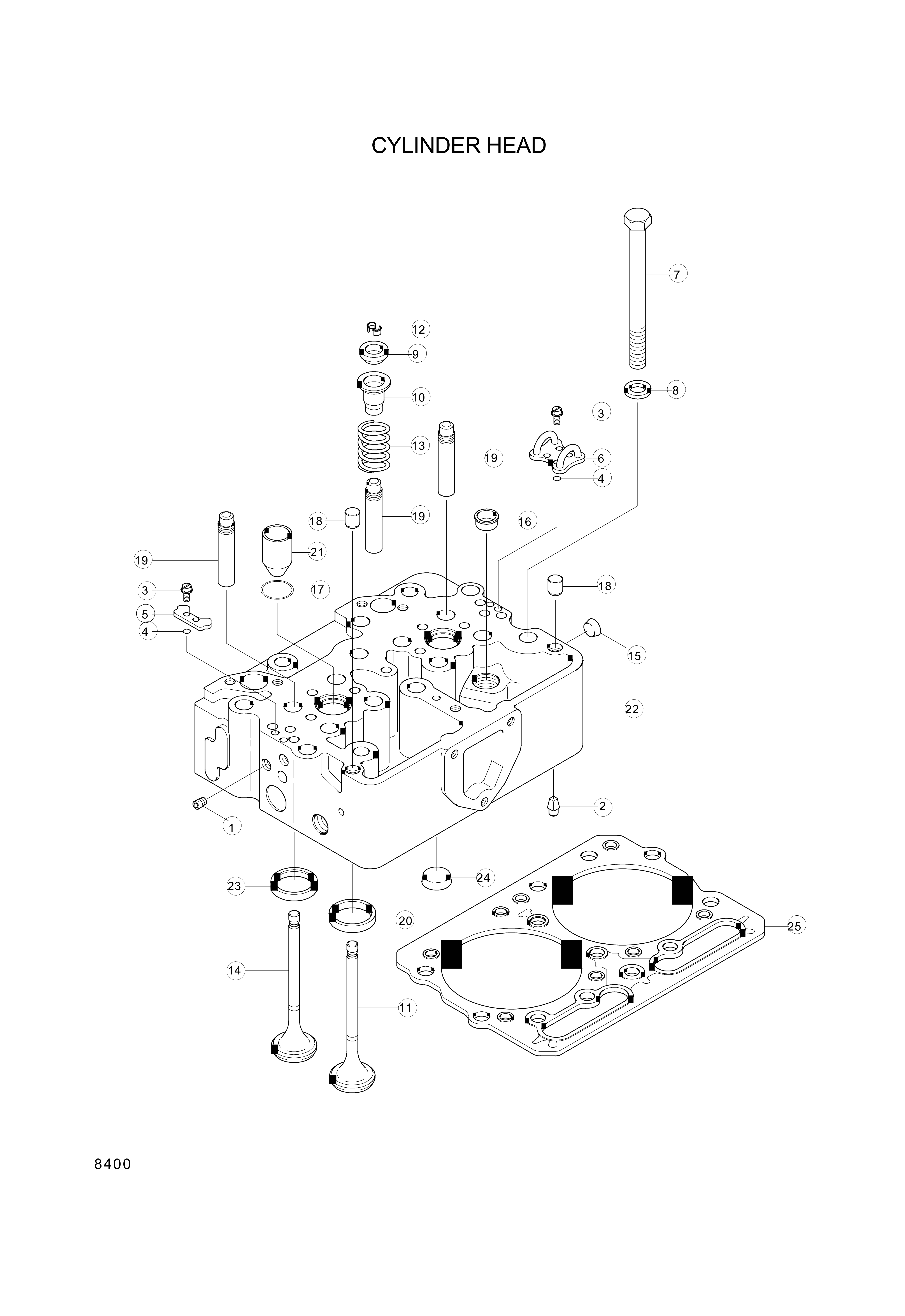 drawing for Hyundai Construction Equipment 3078360 - HEAD-CYL (figure 1)