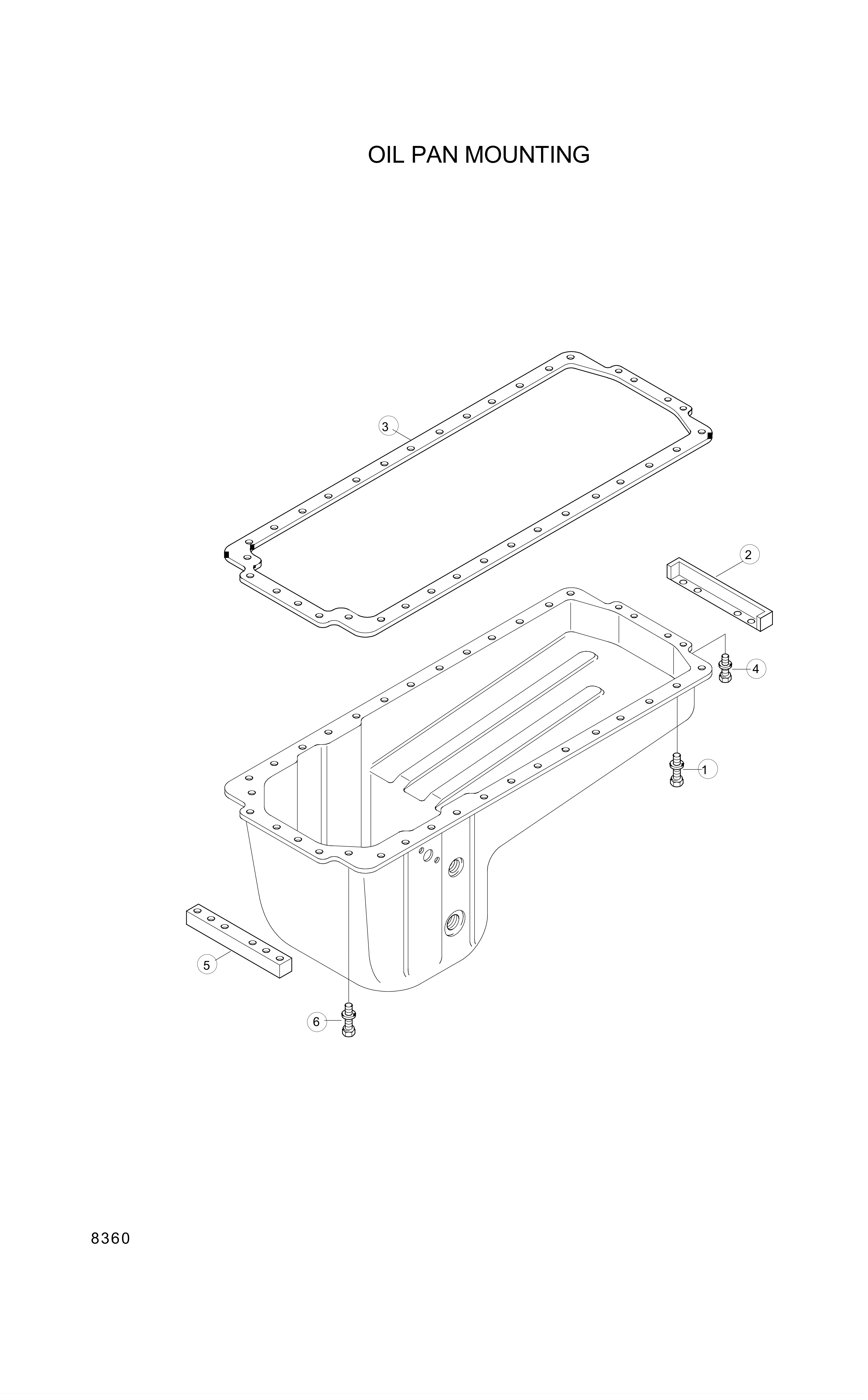 drawing for Hyundai Construction Equipment 3068463 - GASKET-OIL PAN (figure 1)