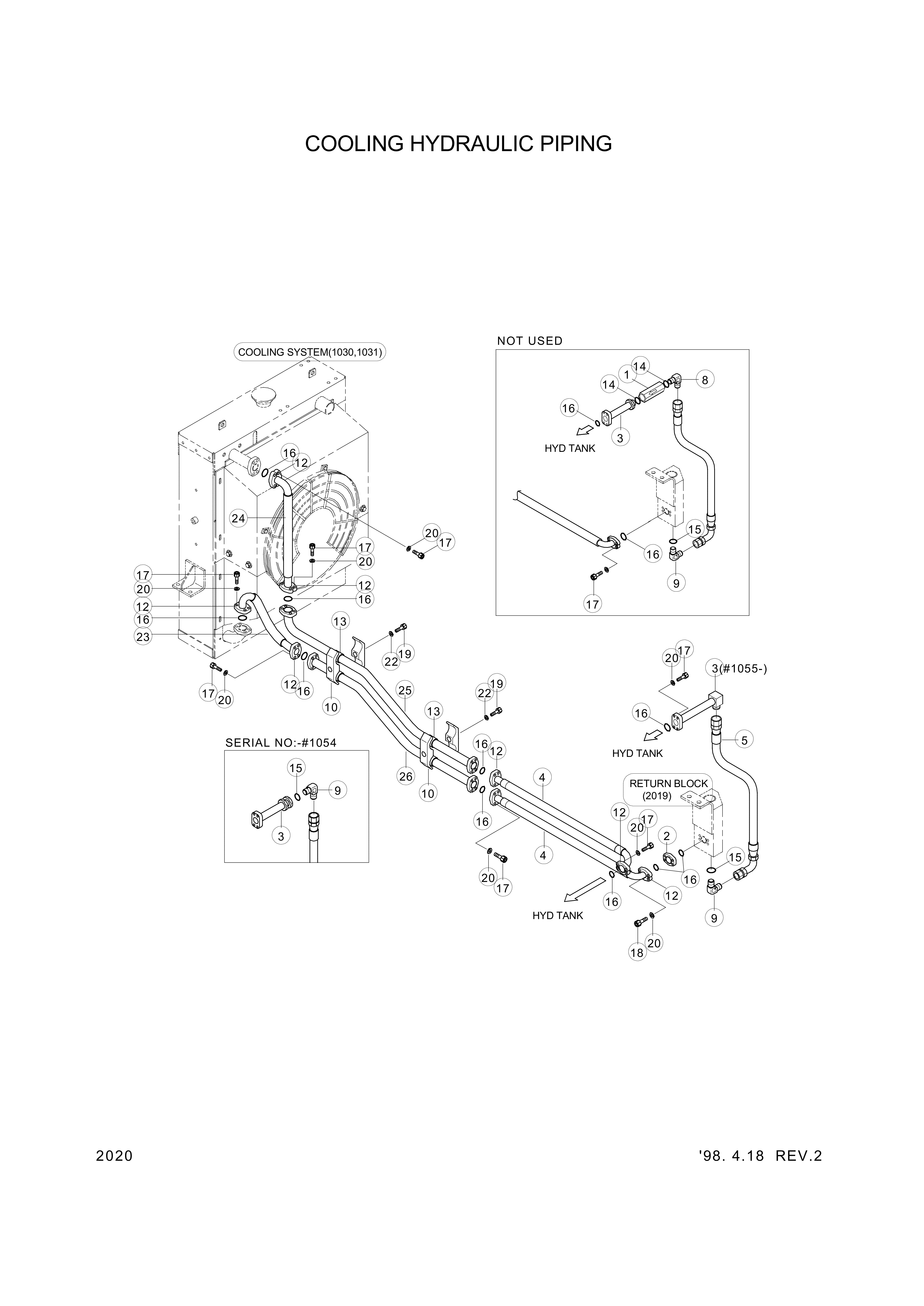 drawing for Hyundai Construction Equipment 34L1-02170 - PIPE-COOLING (figure 2)