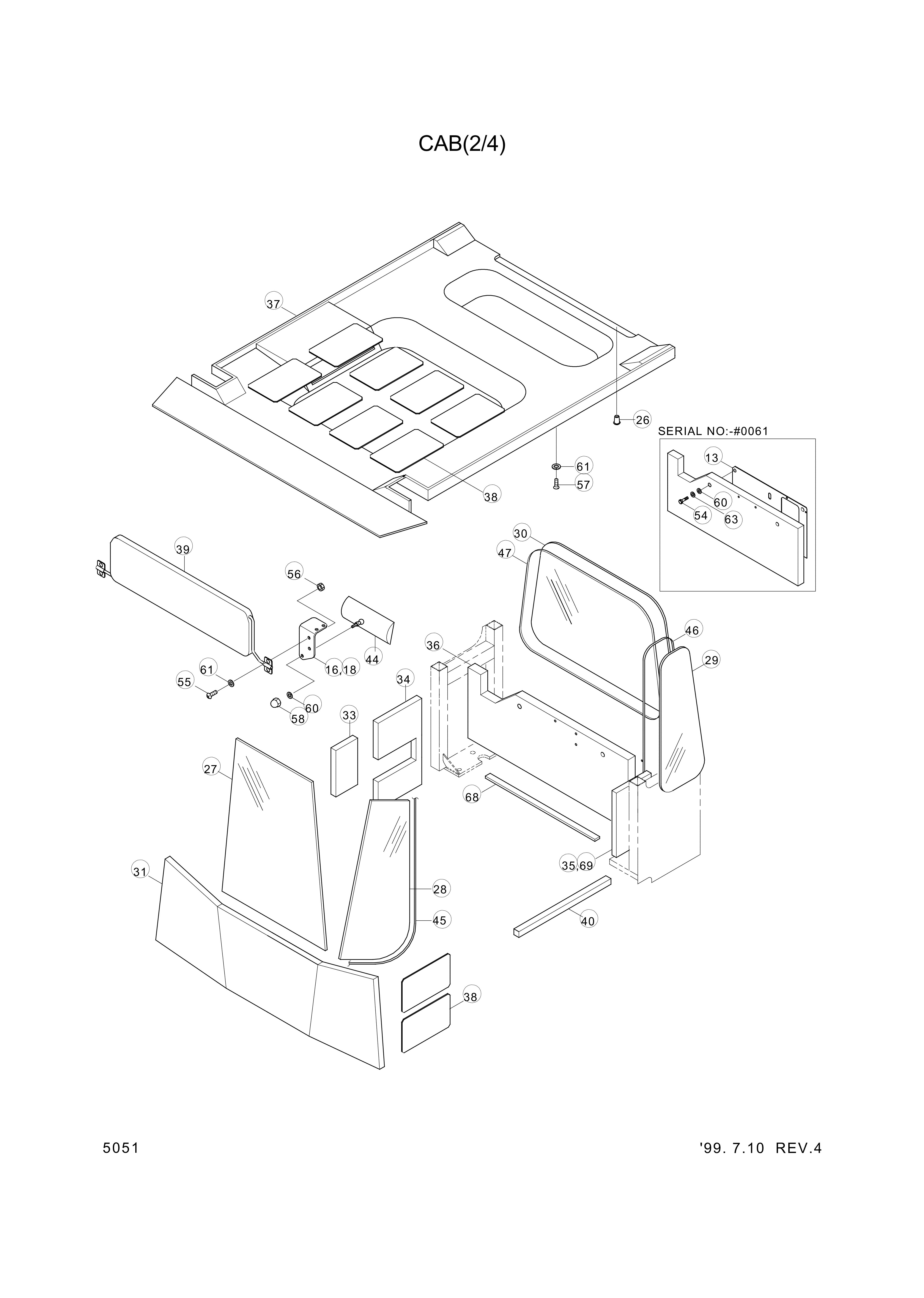 drawing for Hyundai Construction Equipment 74L3-04690 - FOAM-SIDE RR LH (figure 4)