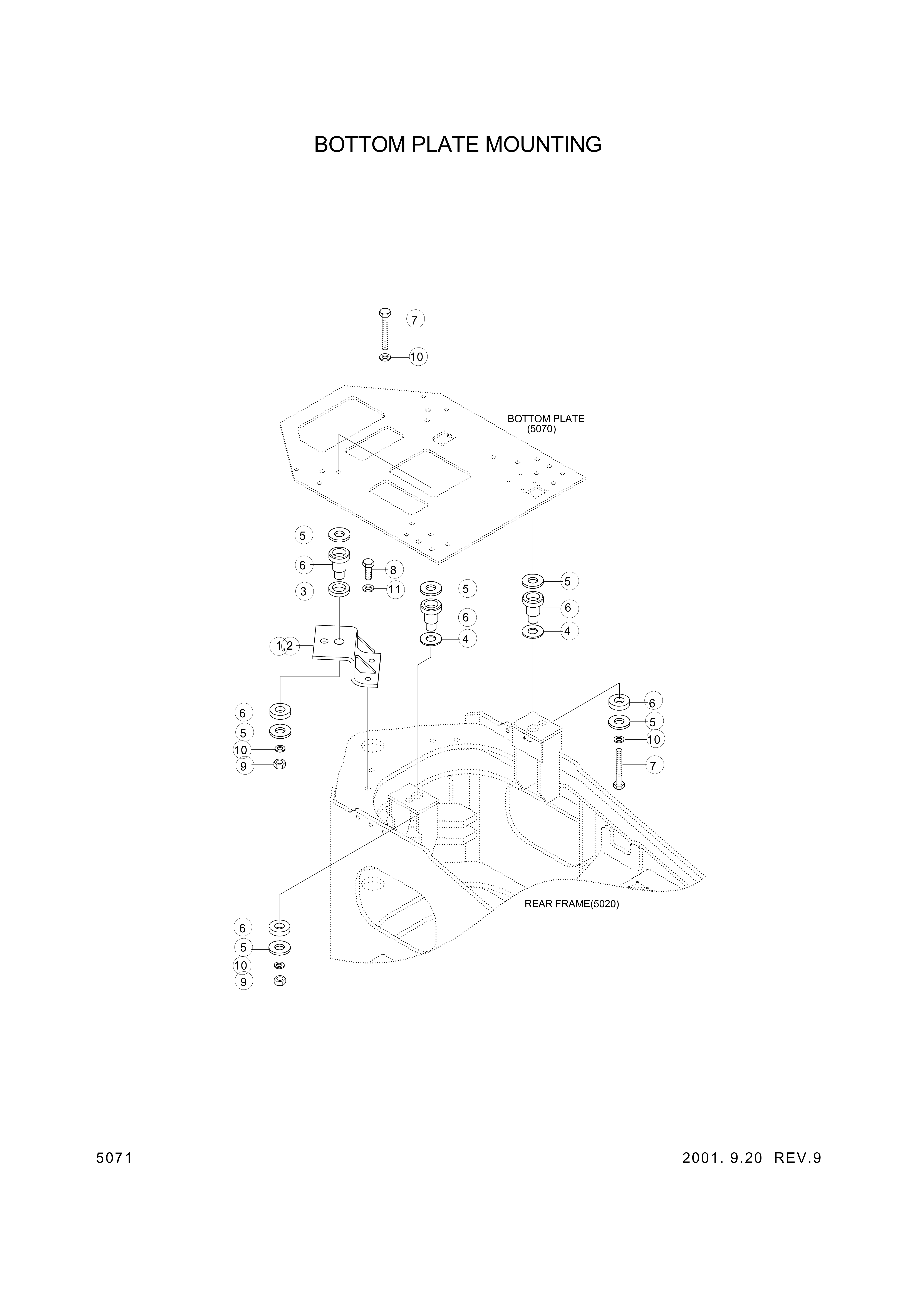 drawing for Hyundai Construction Equipment 71L6-10630 - SPACER (figure 1)