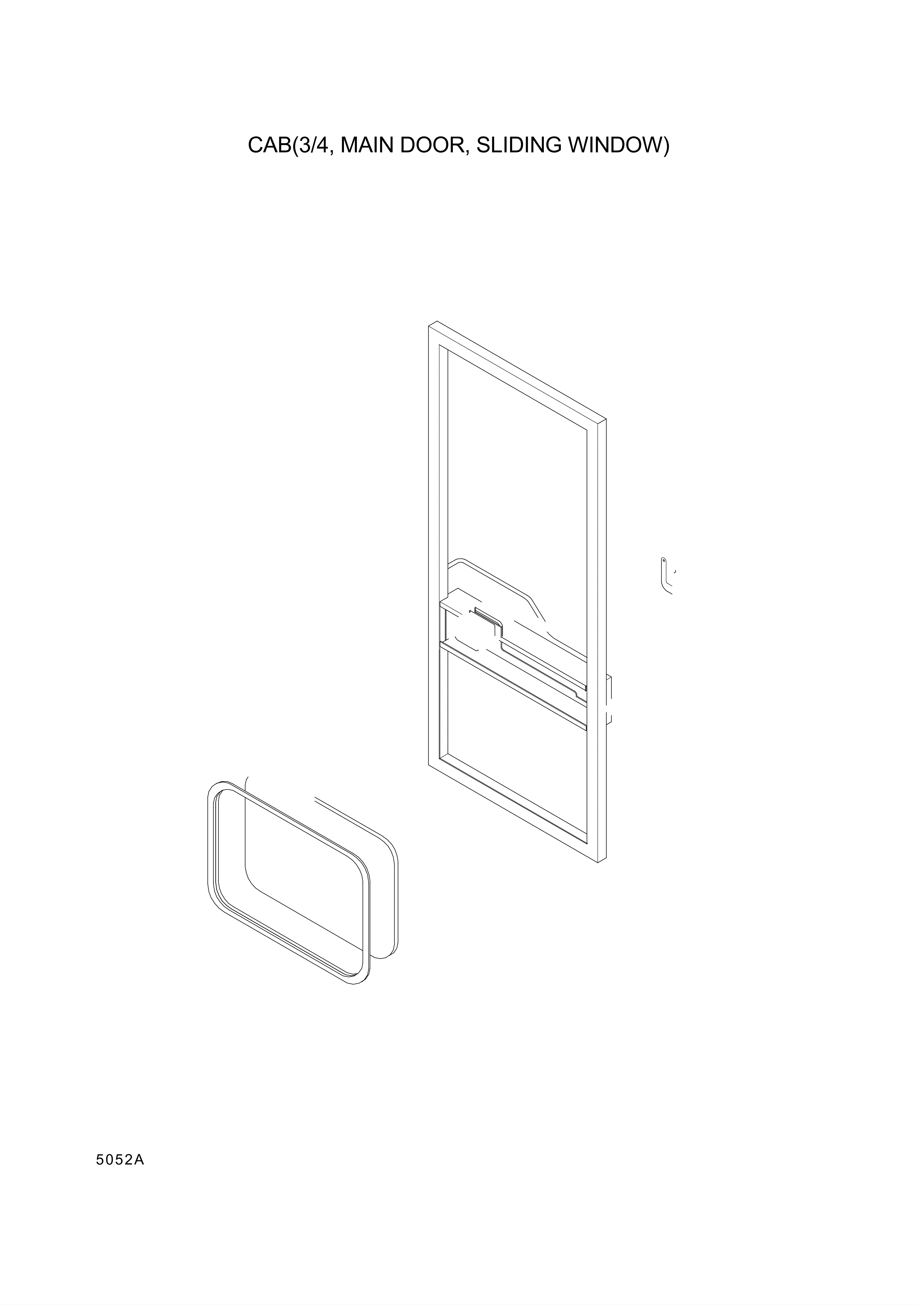 drawing for Hyundai Construction Equipment 74L3-05730 - WINDOW ASSY-SLIDING (figure 4)